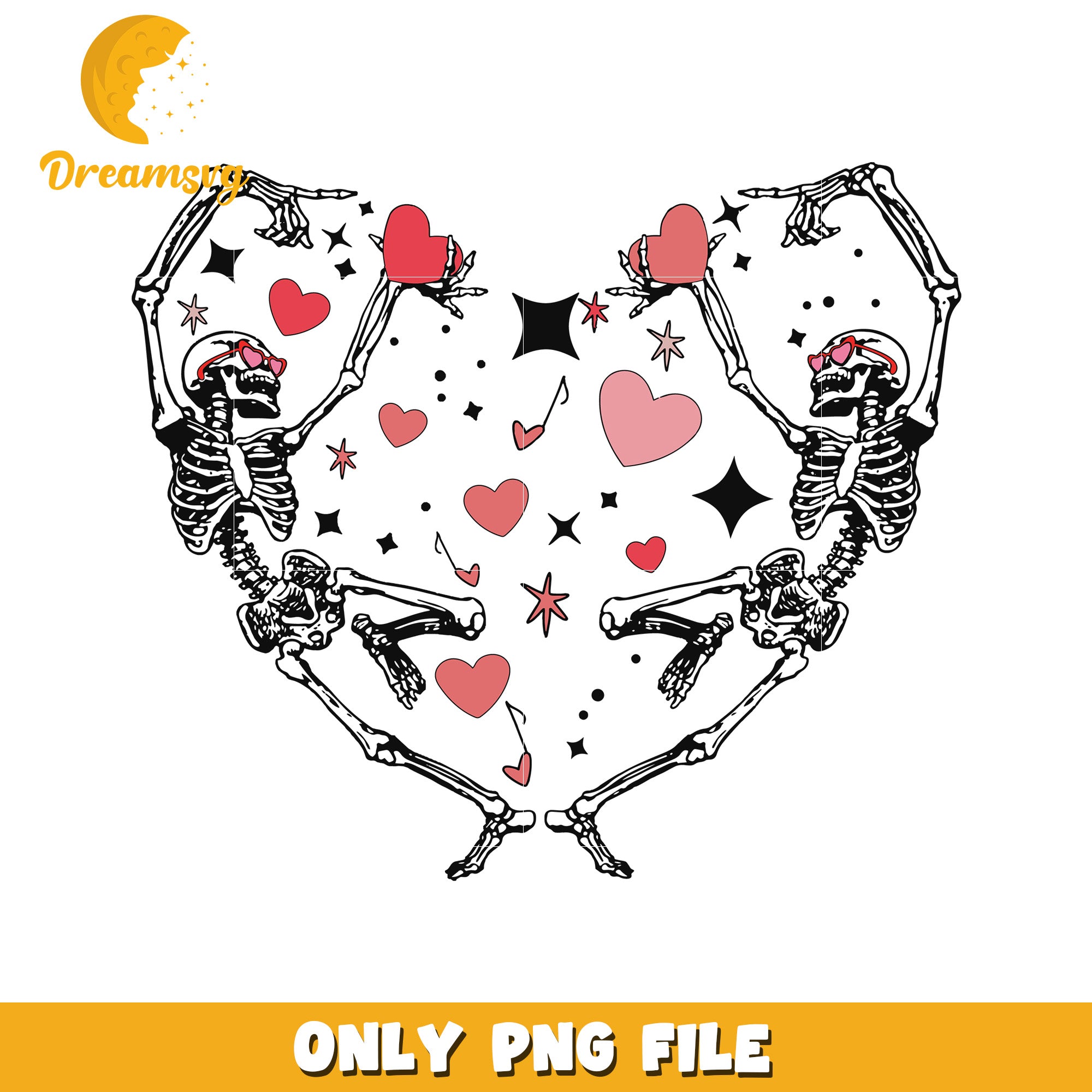 Skeletons Hearts PNG Valentines Day