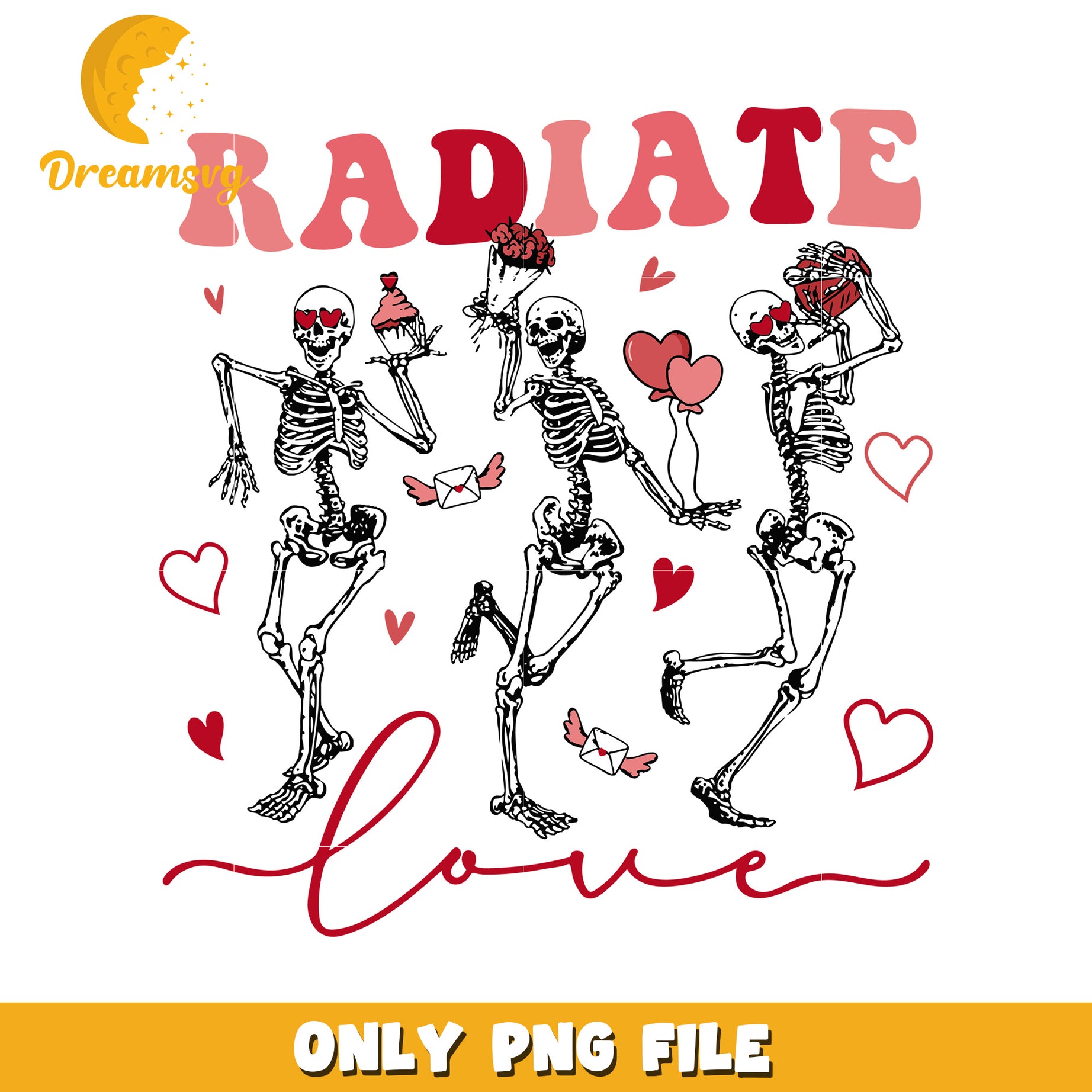 Skeletons Radiate Love PNG