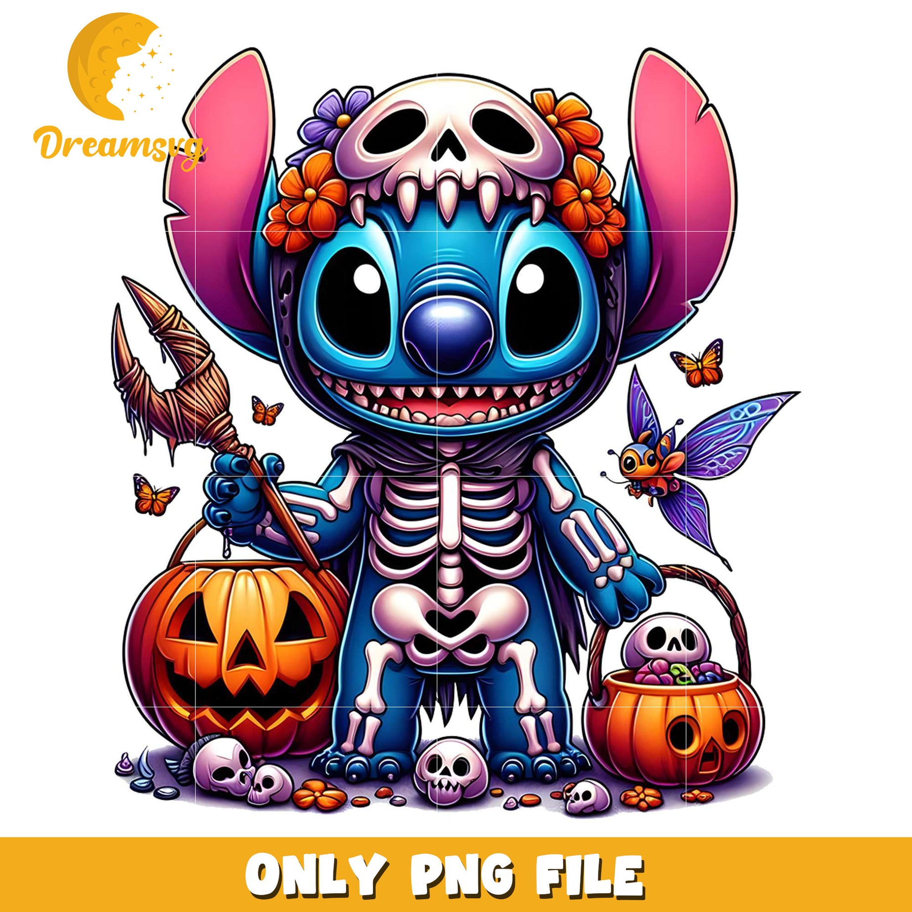 Skeleton stitch png, halloween​​​​ toys png, cartoon characters png