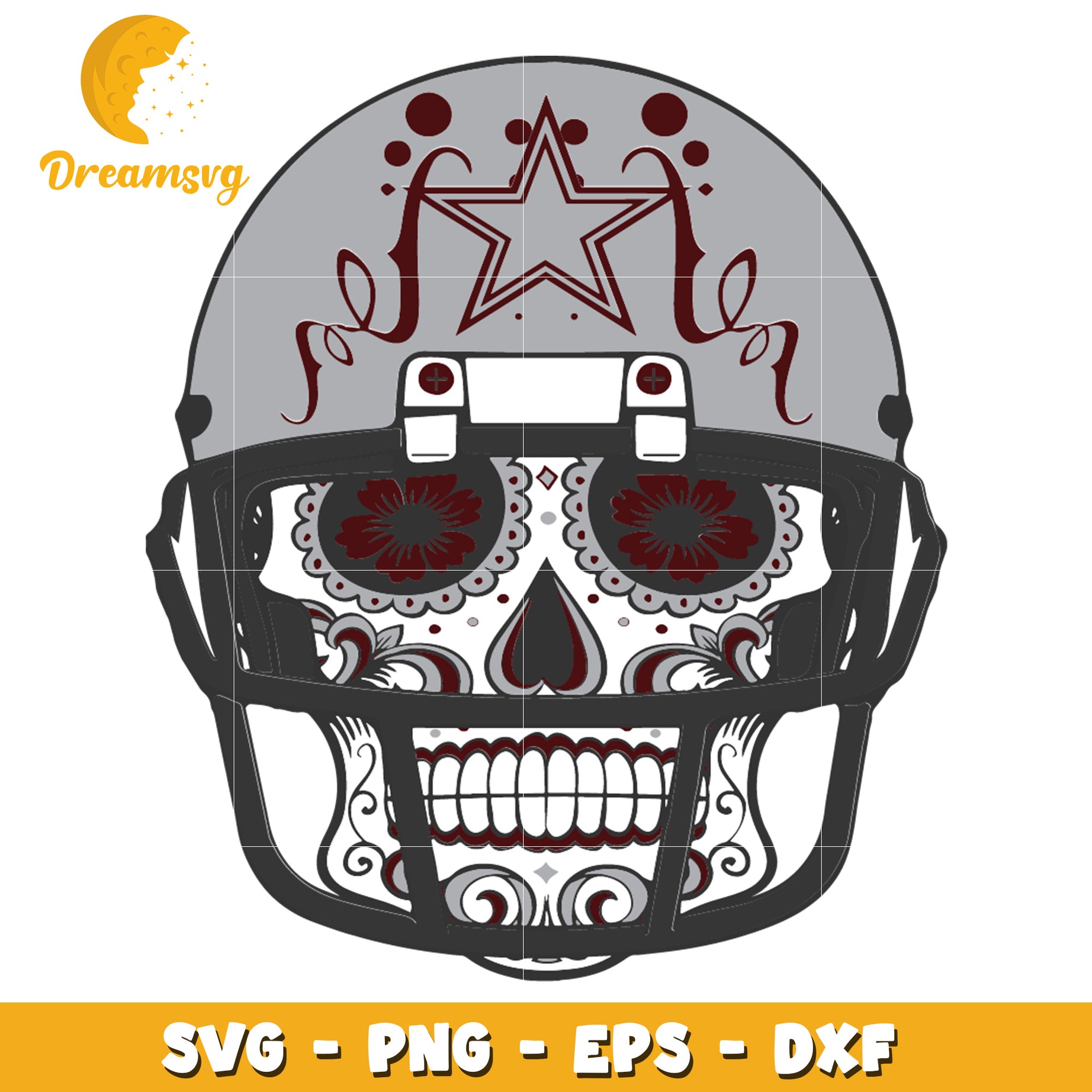 Skull Design Football Helmet SVG for Creative Projects