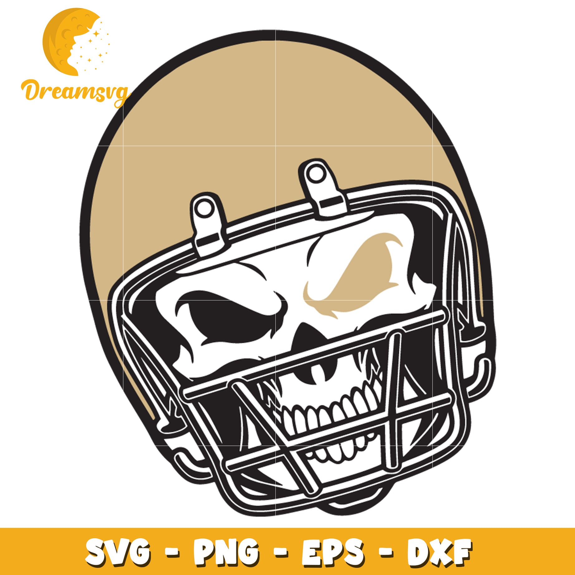 Skull Football Helmet SVG Design for Cricut and Silhouette Craft