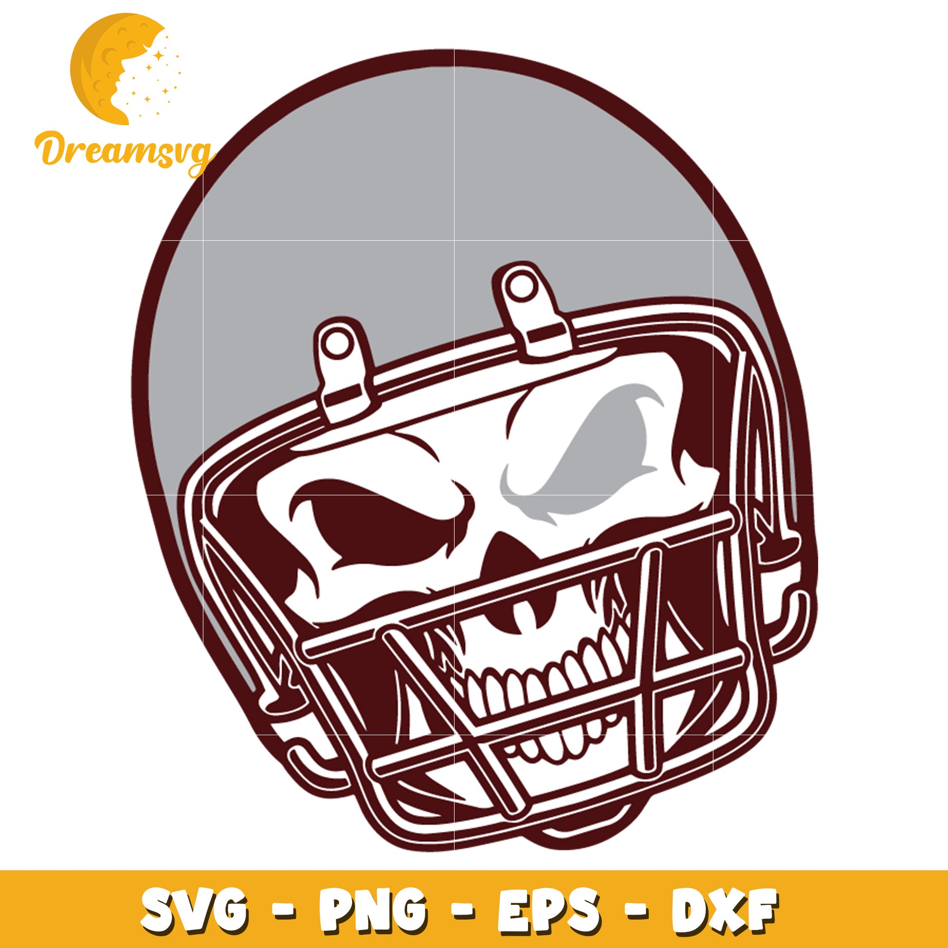 Skull Football Helmet SVG Design for Cutting Machines and Crafts