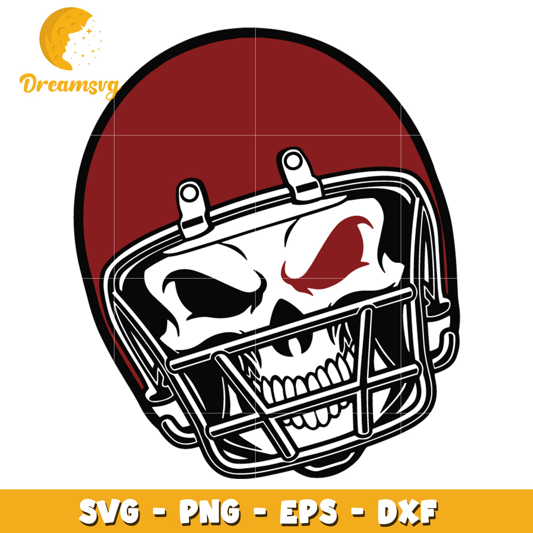 Skull Football Helmet SVG Design for Sport Lovers and Crafters