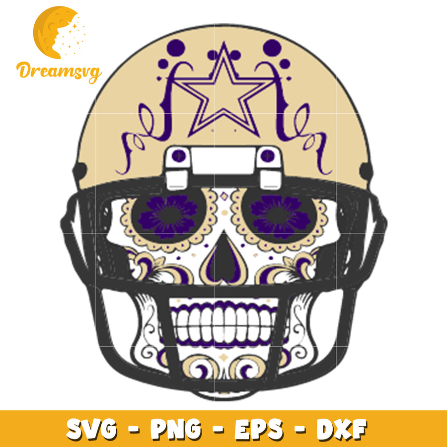 Skull Football Helmet SVG Design for Sports Enthusiasts Artwork