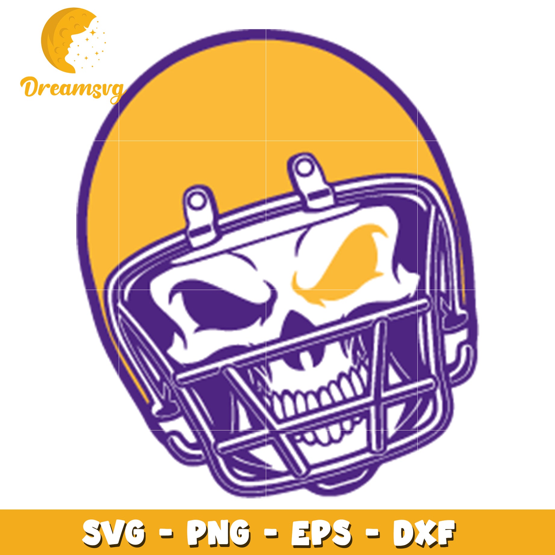 Skull Football Helmet SVG PNG EPS DXF