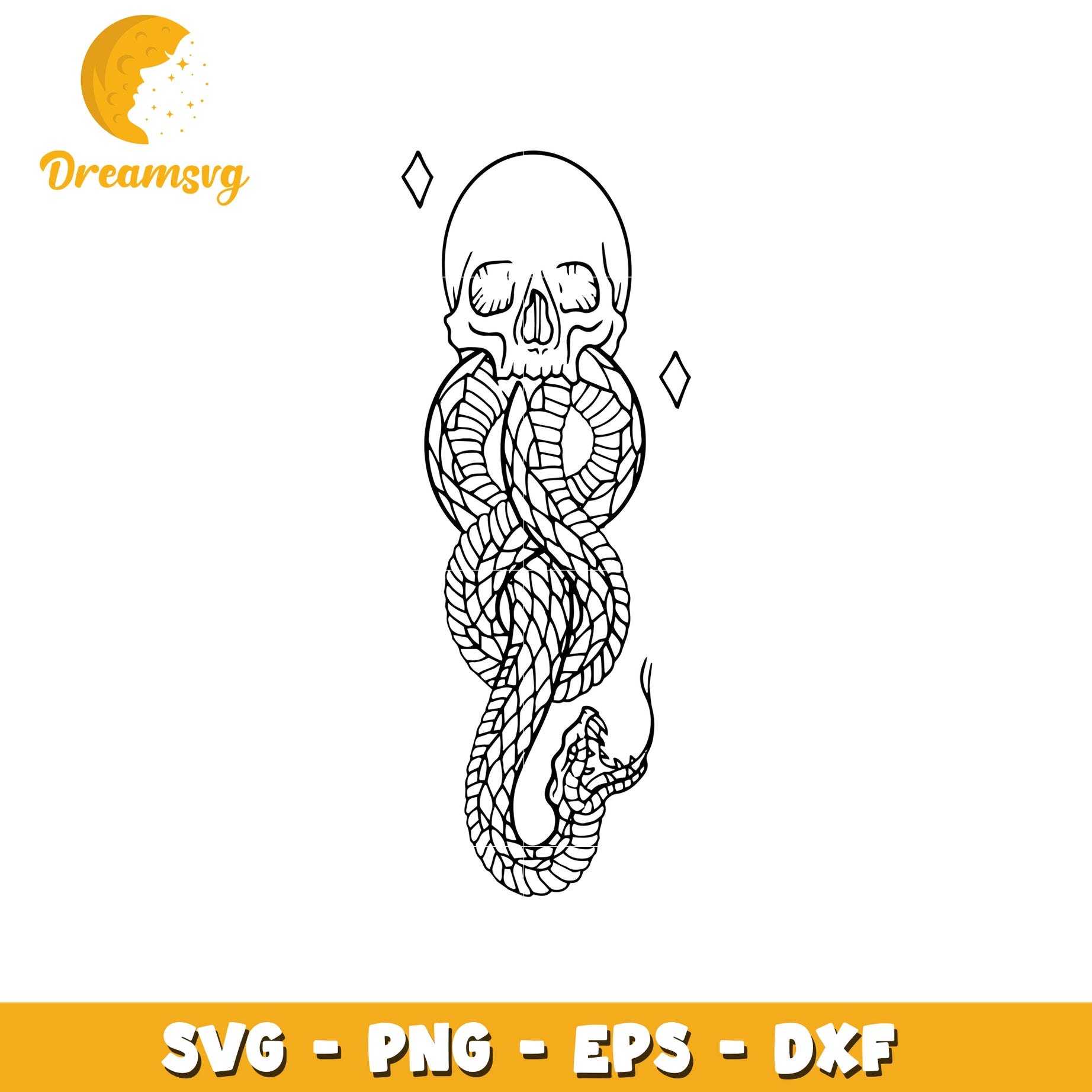 Skull Snake SVG Cut File