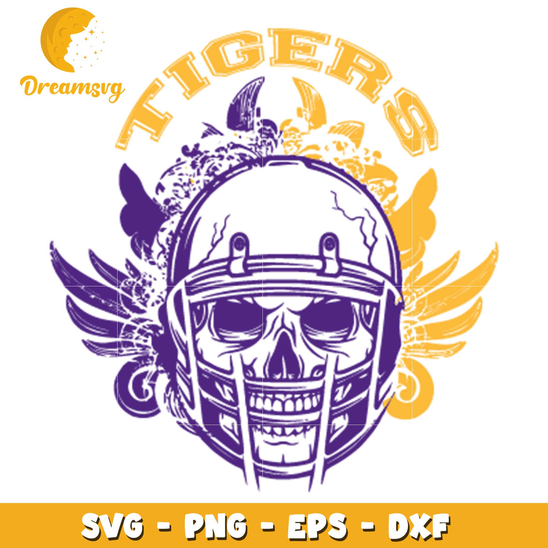 Skull Tigers Football Helmet SVG PNG EPS DXF