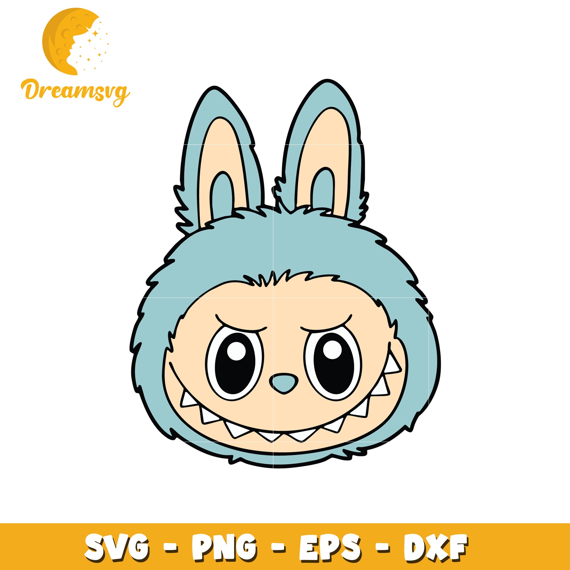 Sky blue head labubu svg, labubu characters svg, labubu outfits svg