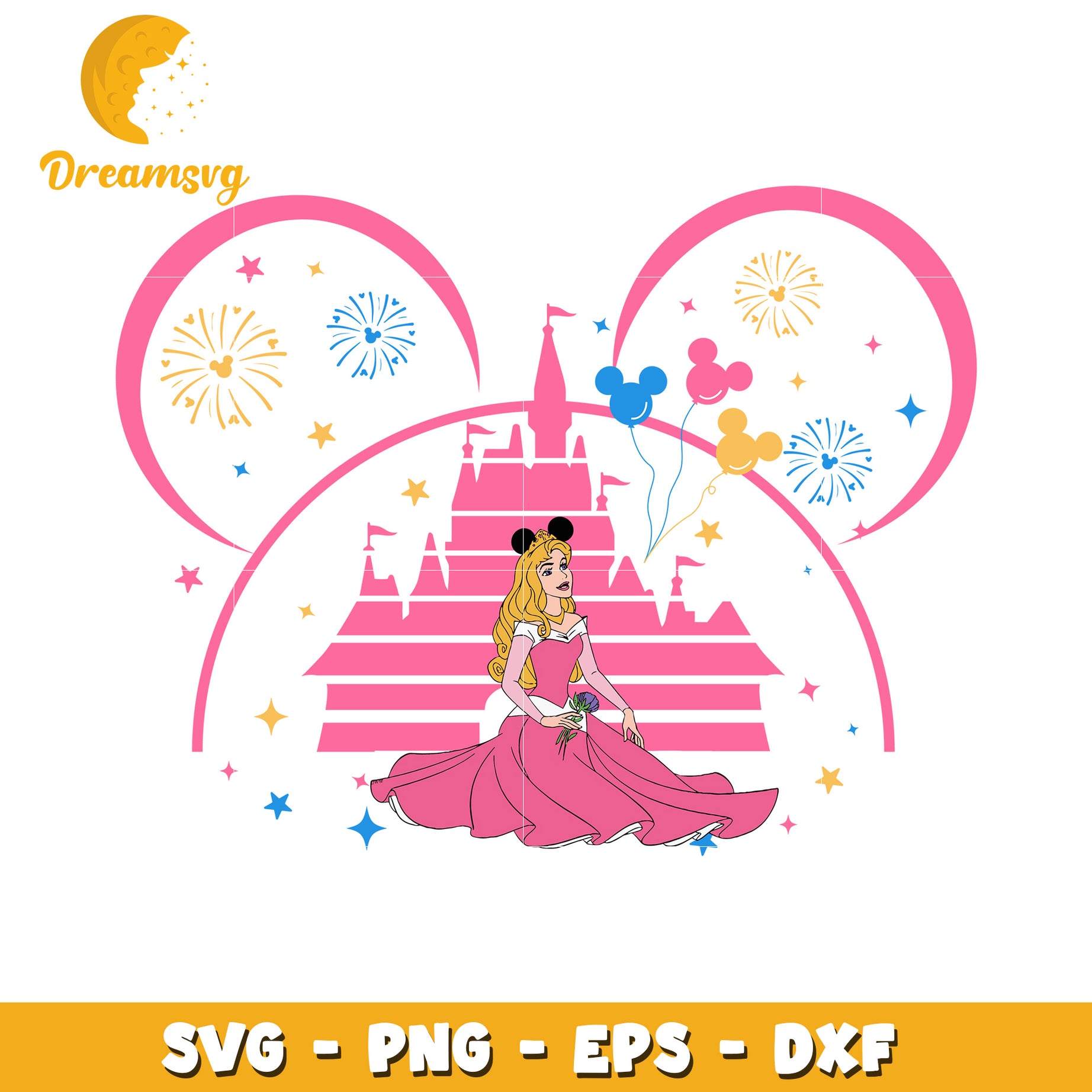 Sleeping Beauty Disney Castle SVG PNG EPS DXF