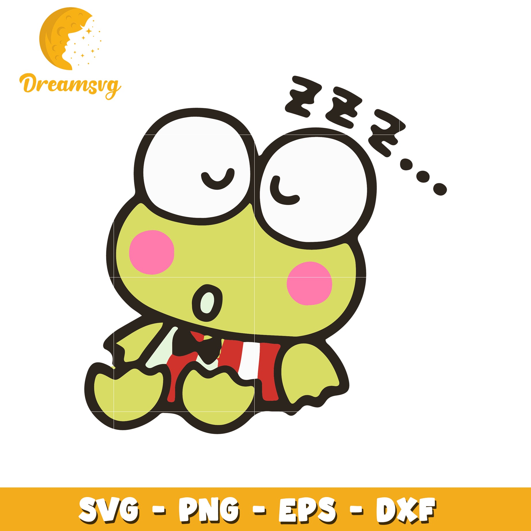 Sleeping Frog SVG PNG EPS DXF Cut File