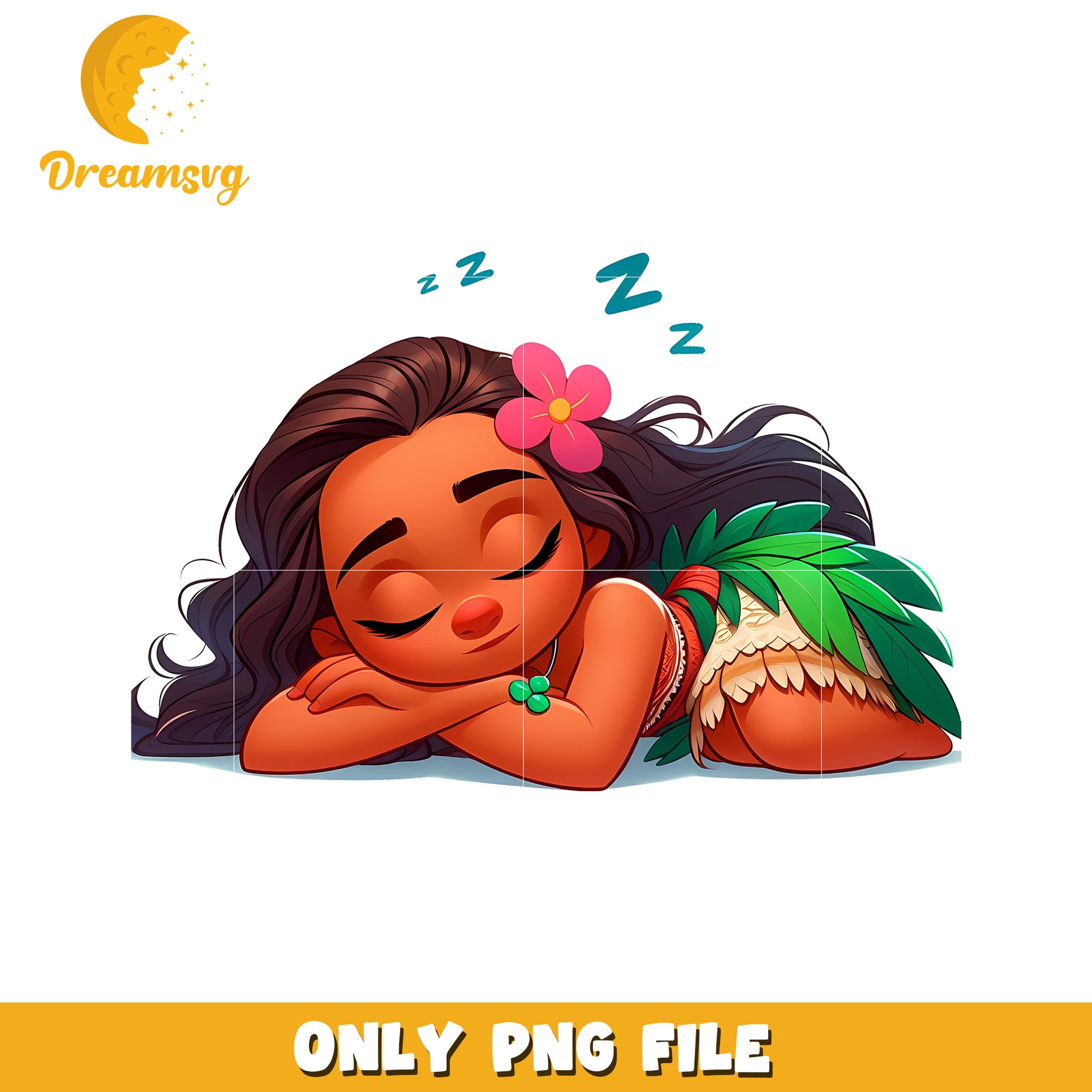 Sleeping Girl PNG File Cute Cartoon Design Downloadable