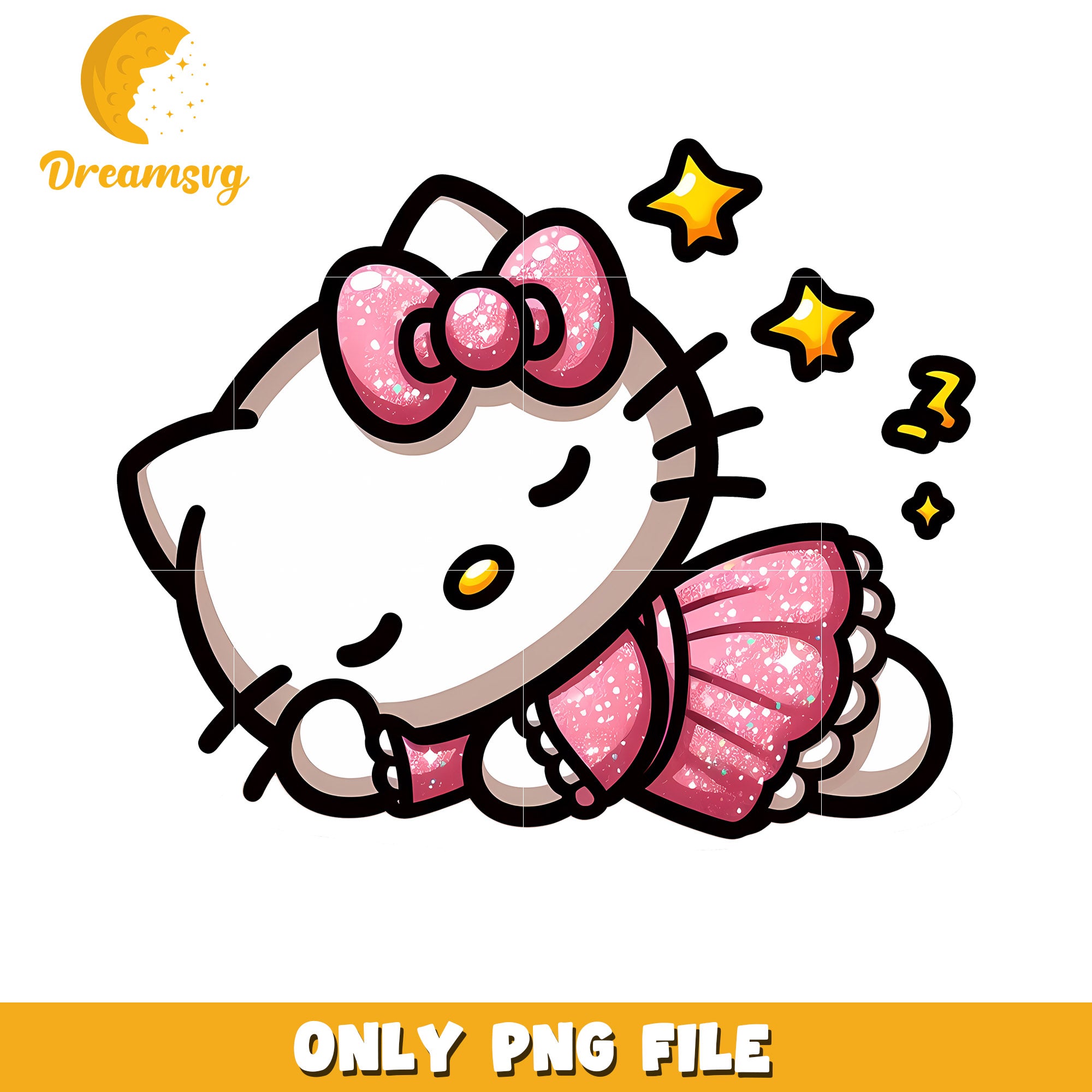 Sleeping Hello Kitty PNG Glitter Dress – DreamSVG Store