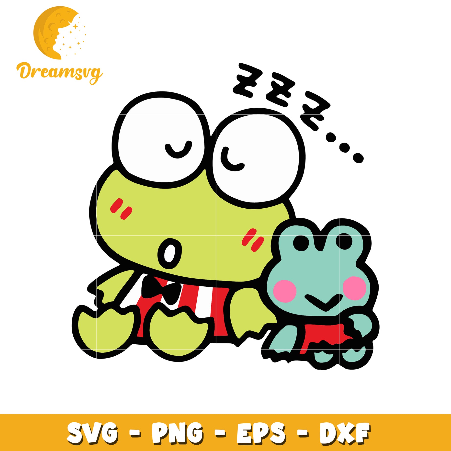 Sleepy Frog SVG PNG EPS DXF Cut File