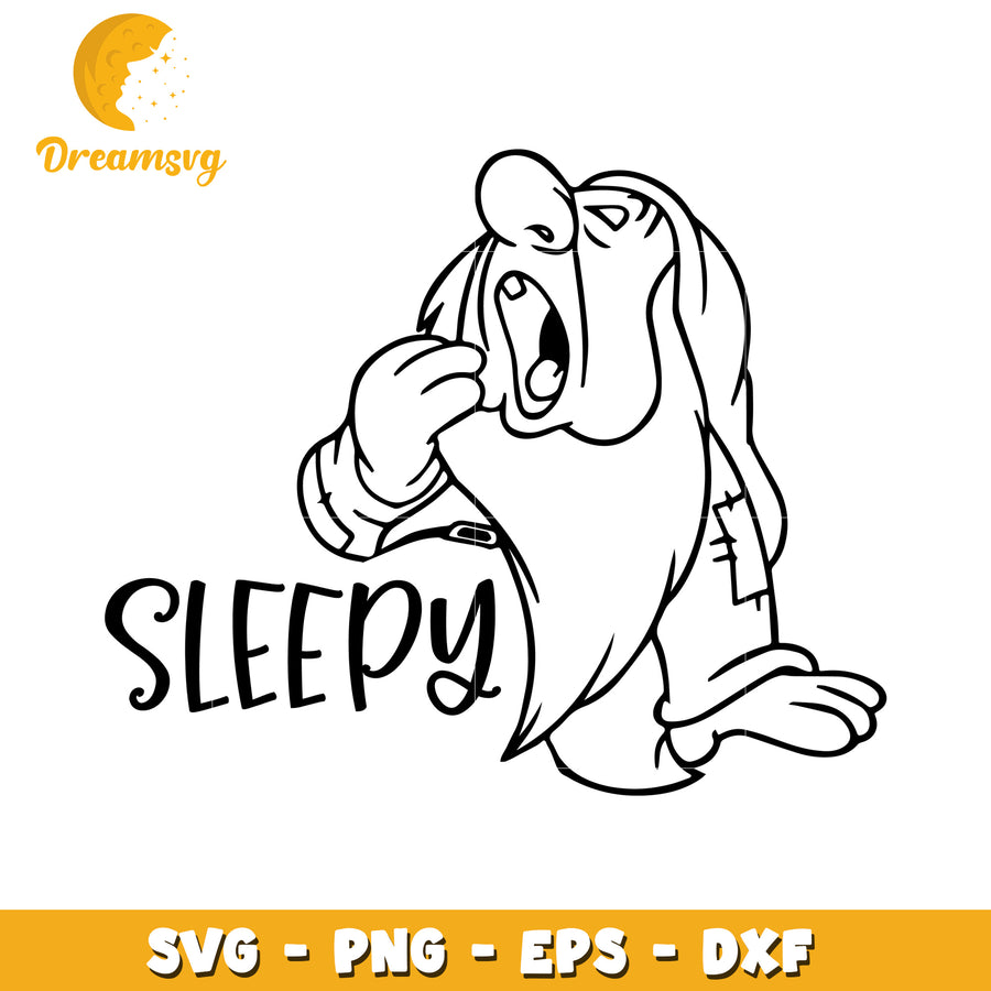 Sleepy Gnome SVG PNG EPS DXF Cut File