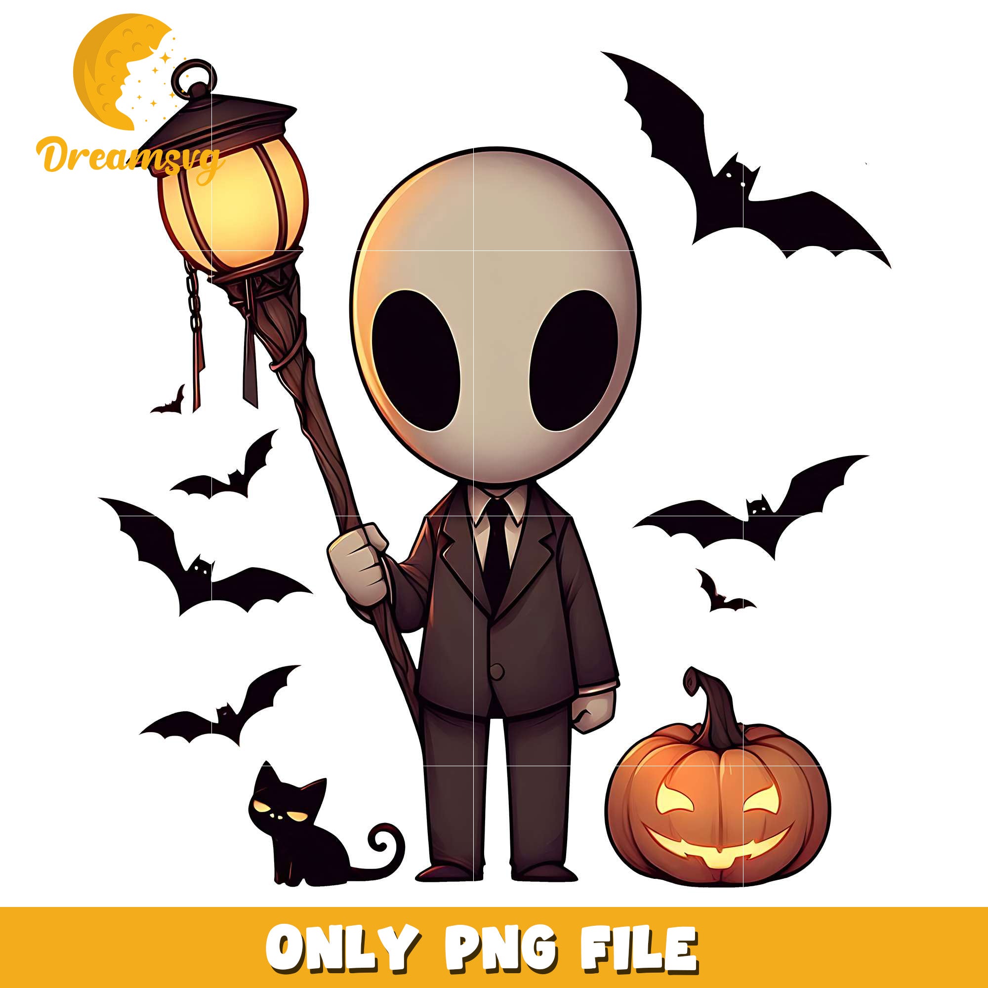 Slenderman hallowen png, halloween design png, halloween time png