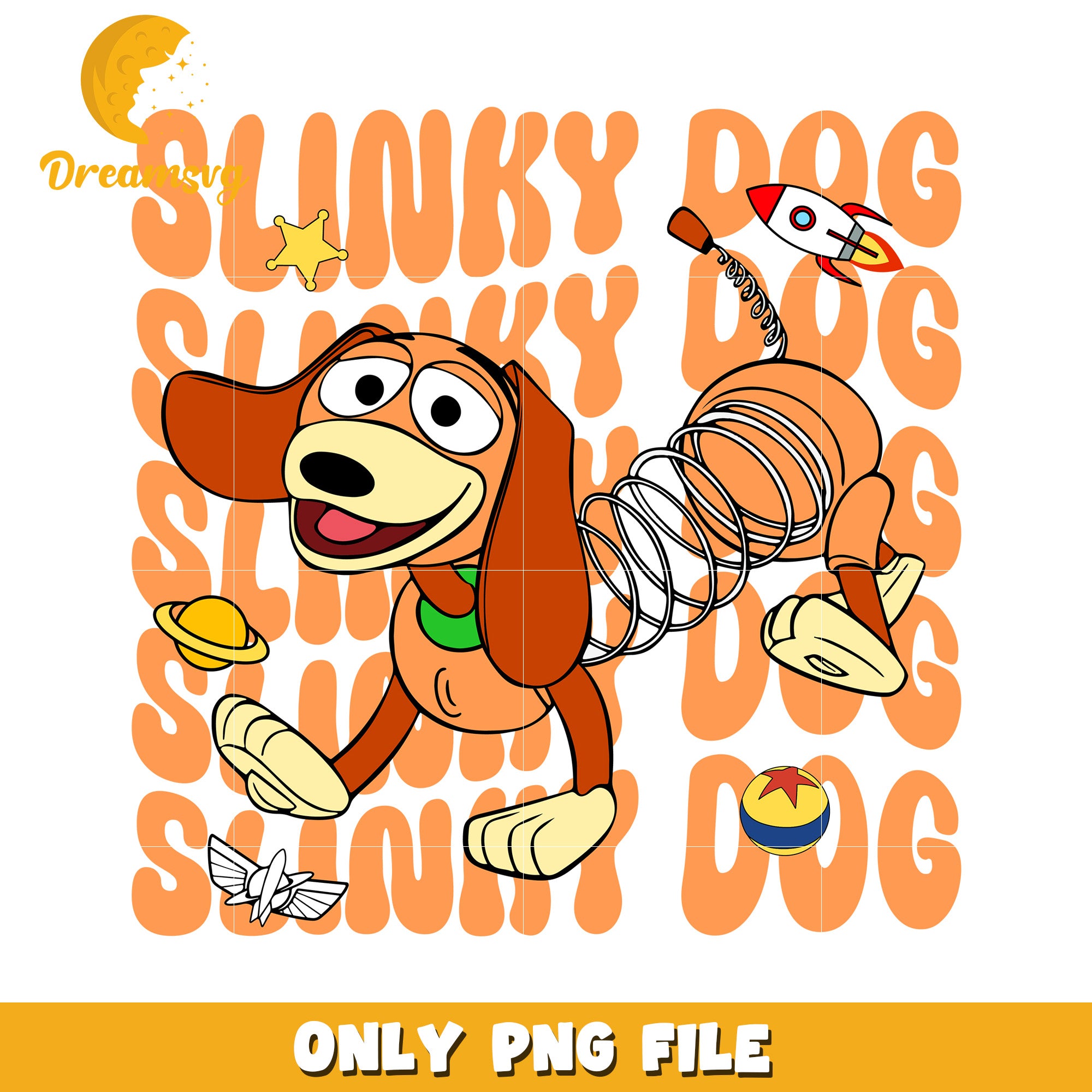 Slinky Dog PNG Sublimation Design