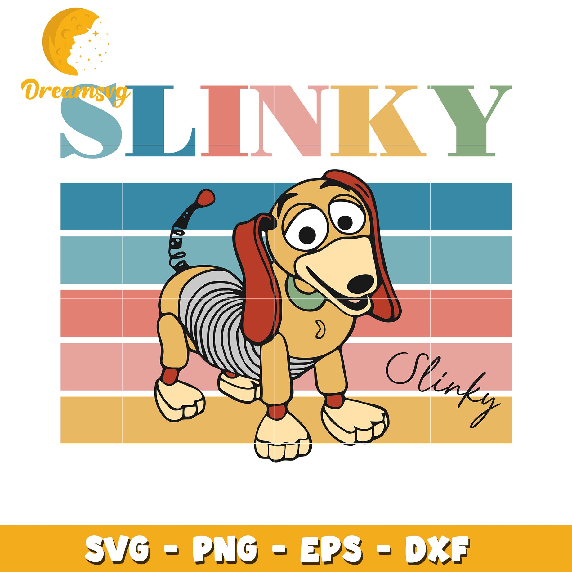 Slinky Dog SVG PNG EPS DXF Files