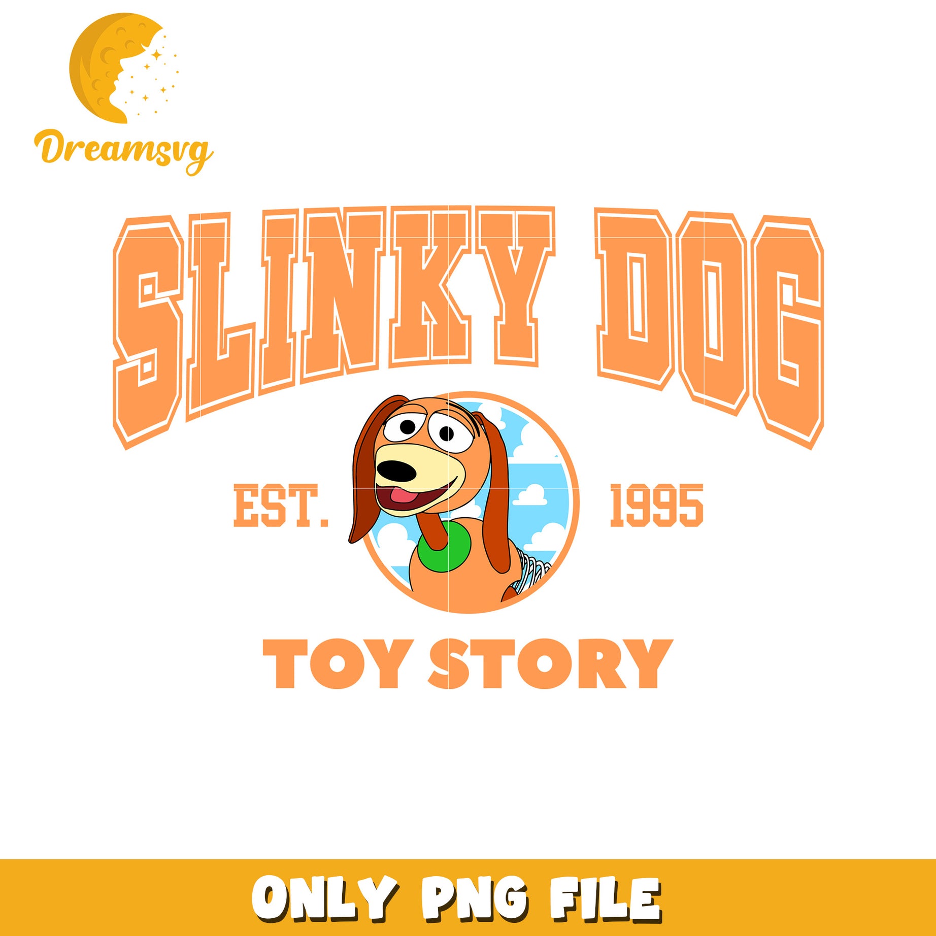 Slinky Dog Toy Story PNG Design for Kids 1995