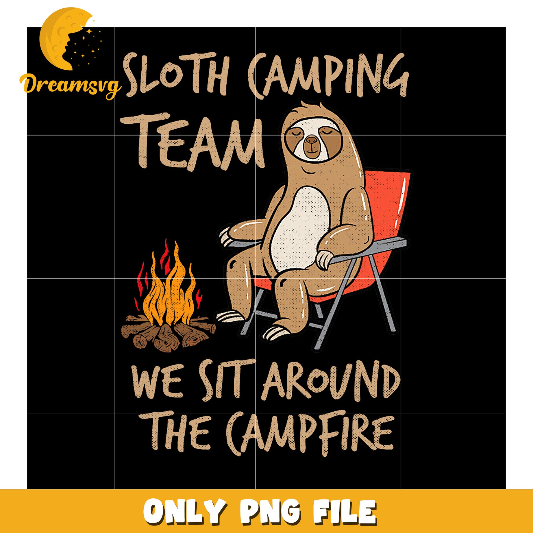 Sloth Camping Team PNG Design