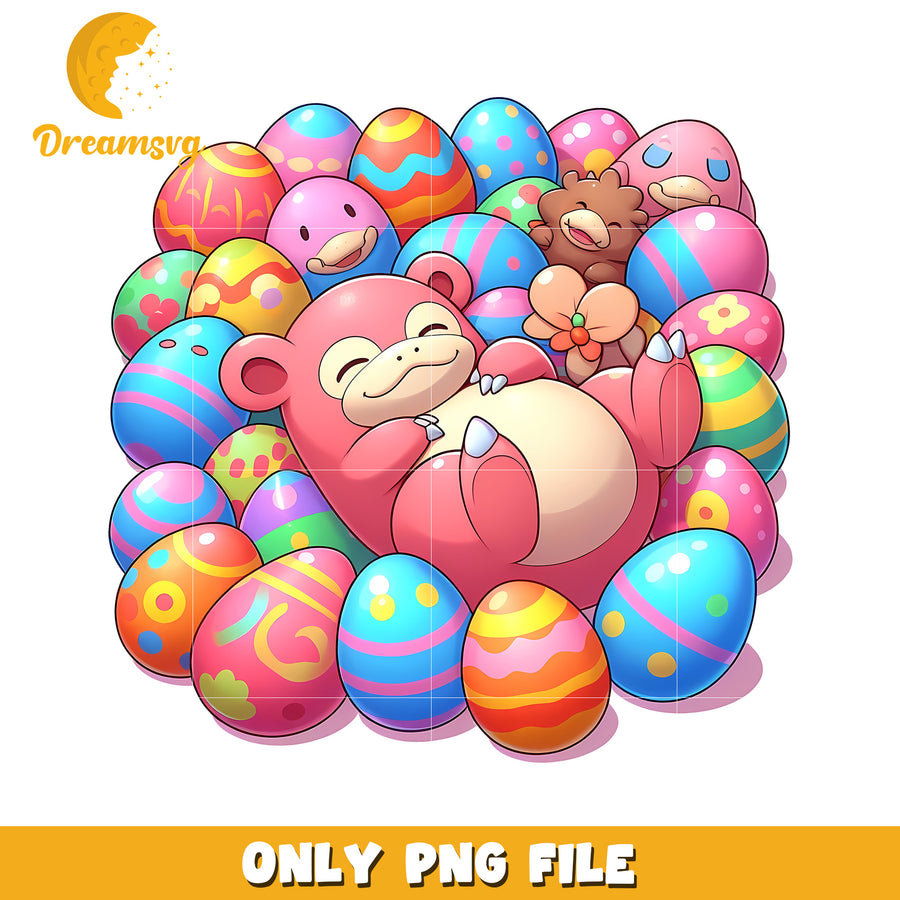 Slowpoke pokemon easter eggs png, pokemon character png, easter png
