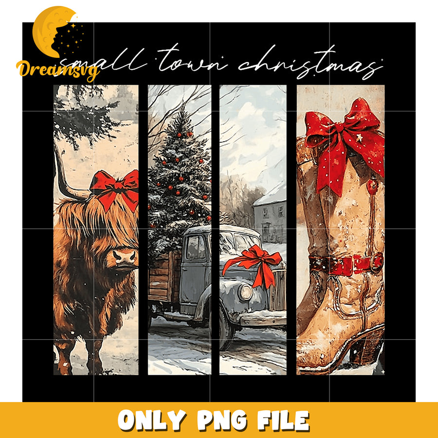 Small Town Christmas PNG Sublimation Design