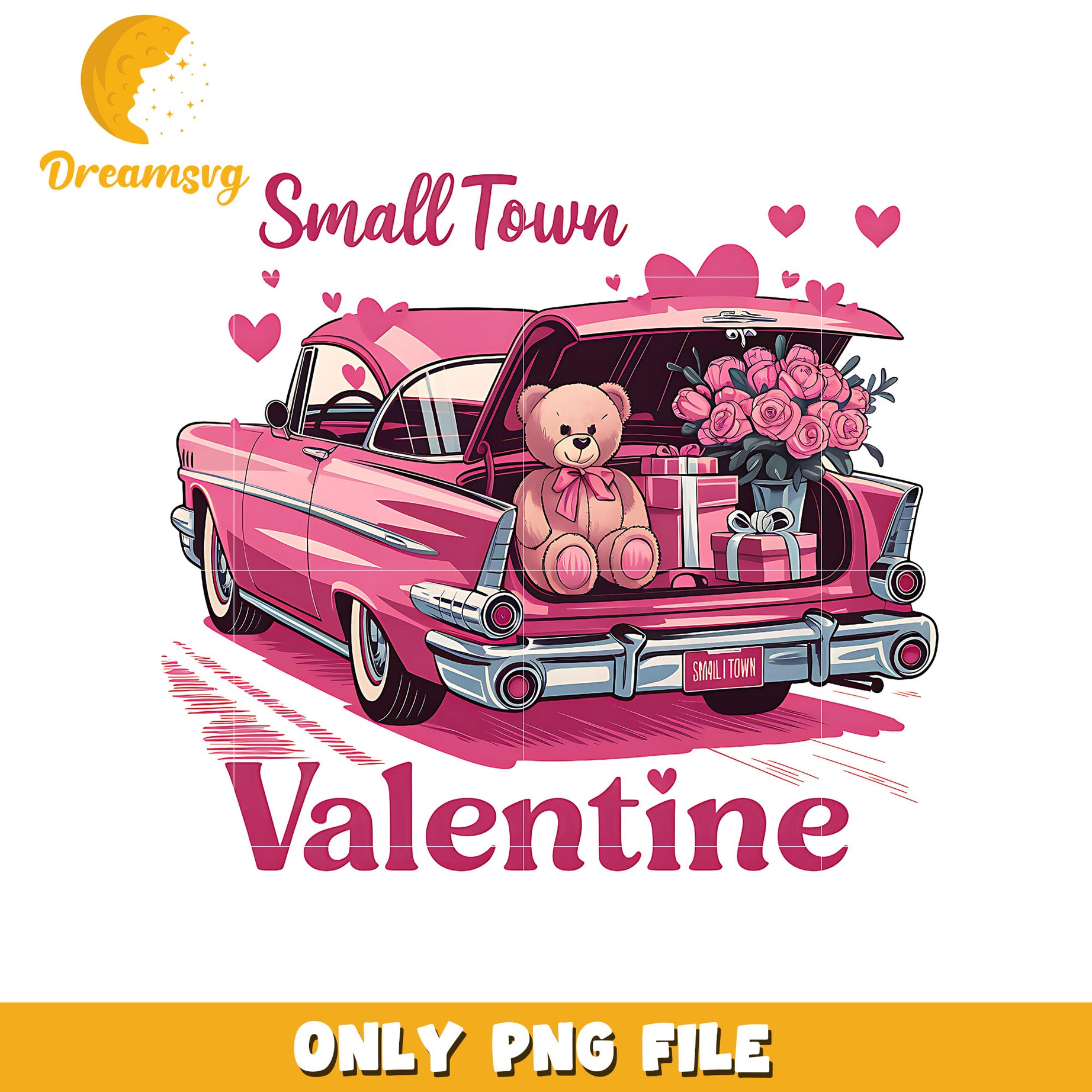 Small town valentine vibes design png, valentine day png