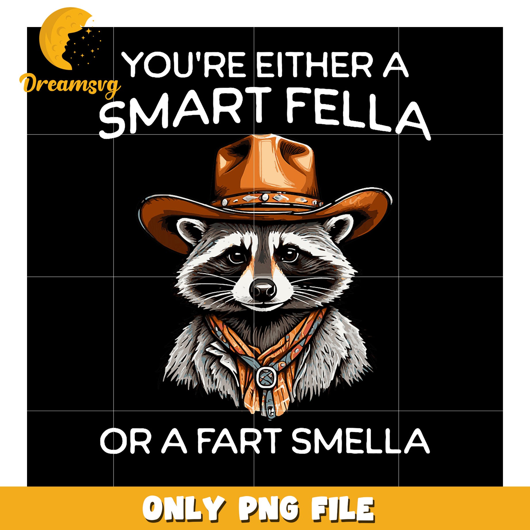 Smart Fella or Fart Smella Raccoon PNG