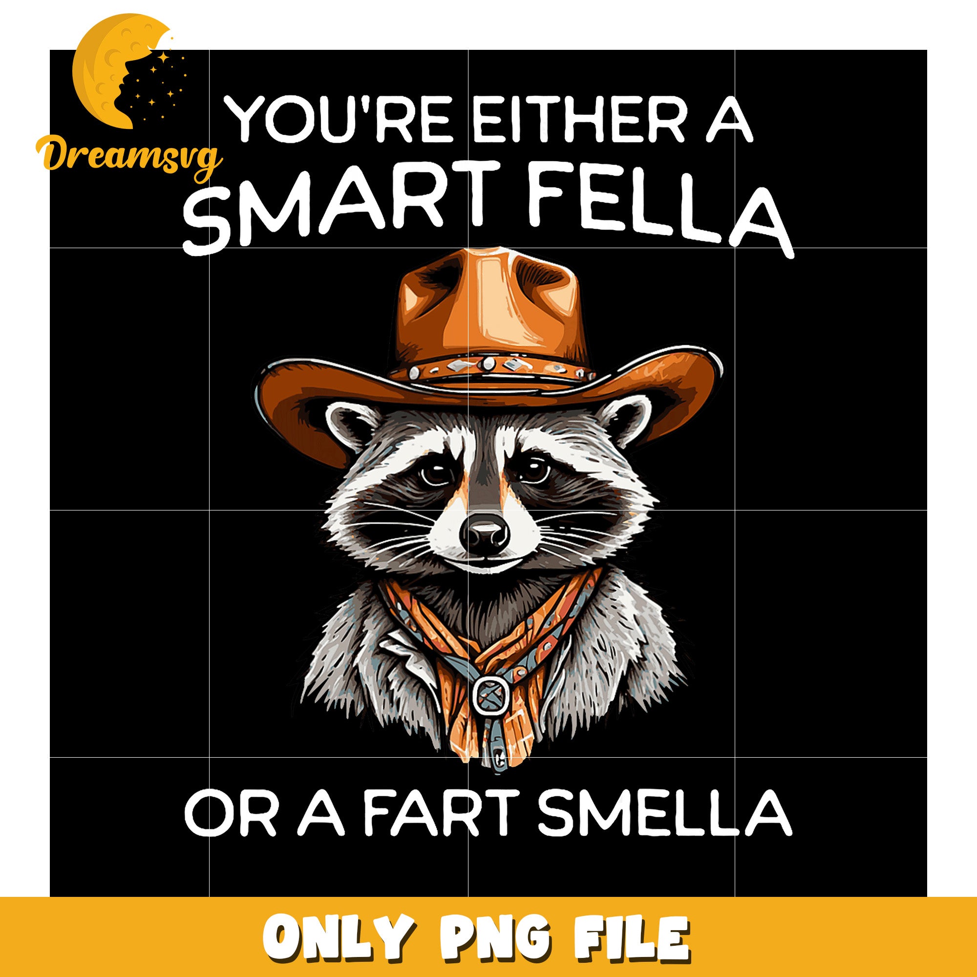 Smart Fella or Fart Smella Raccoon PNG