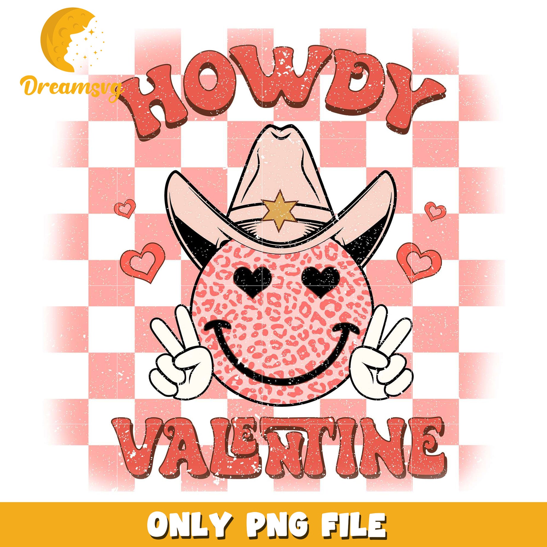 Smiley face cowboy howdy valentine png, howdy valentine png