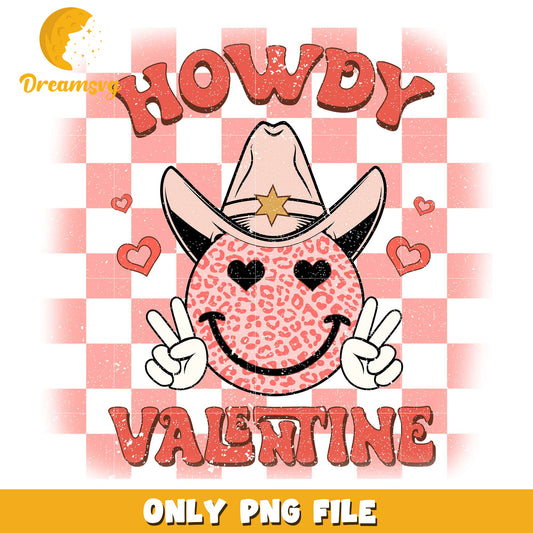 Smiley face cowboy howdy valentine png, howdy valentine png