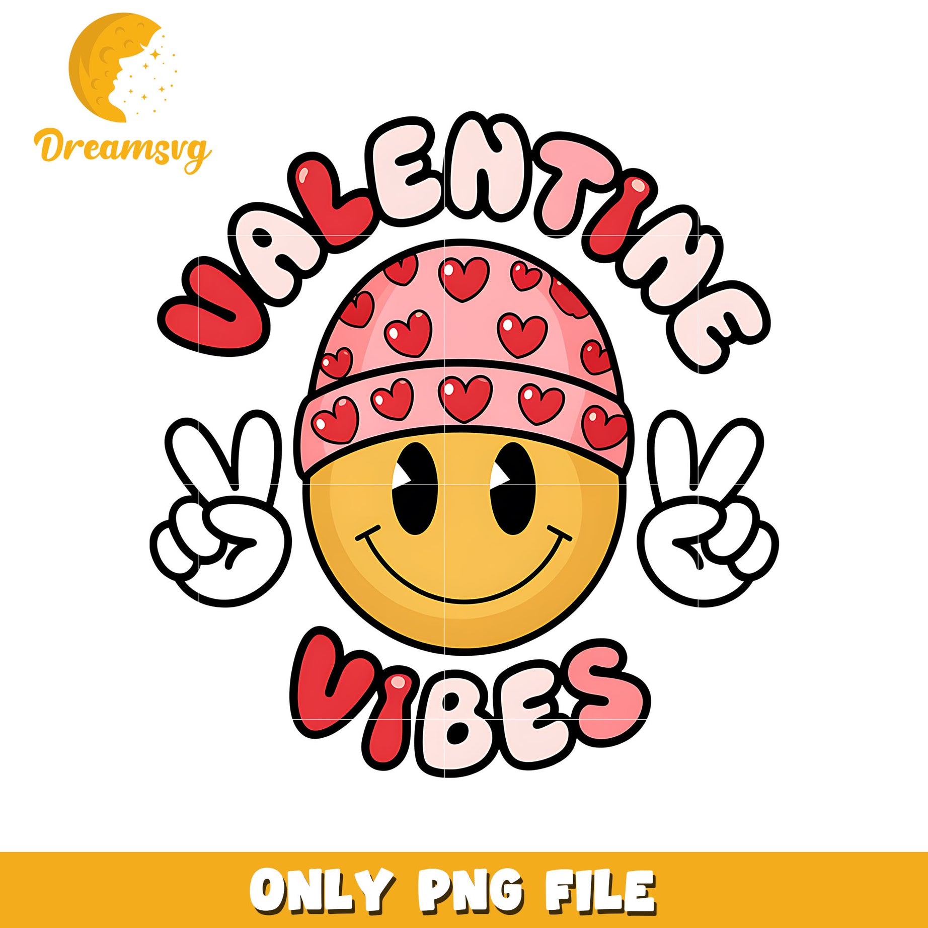 Smiley face valentine vibes png, smiley emoji png, valentine png