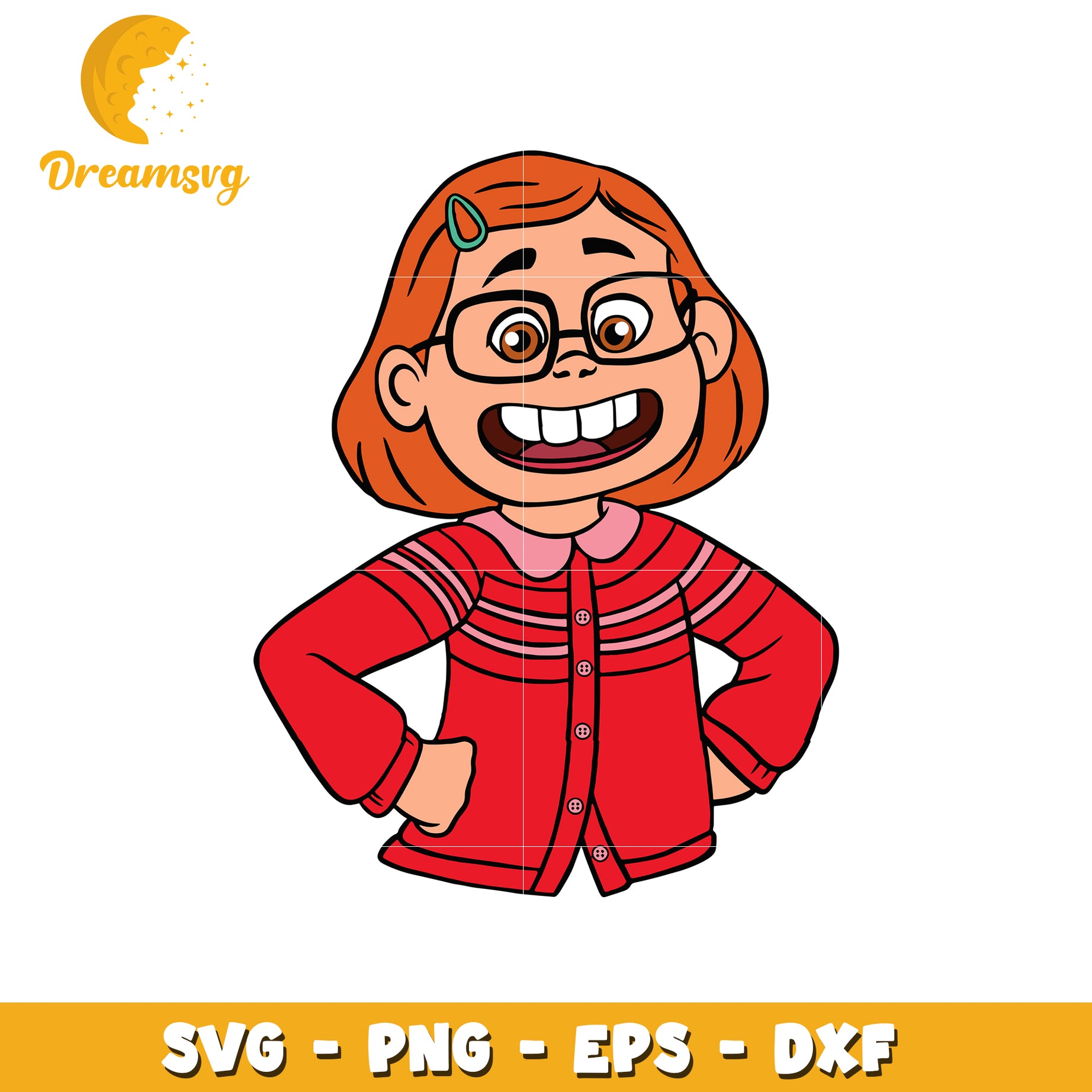 Smiling Girl SVG Cut File PNG EPS DXF