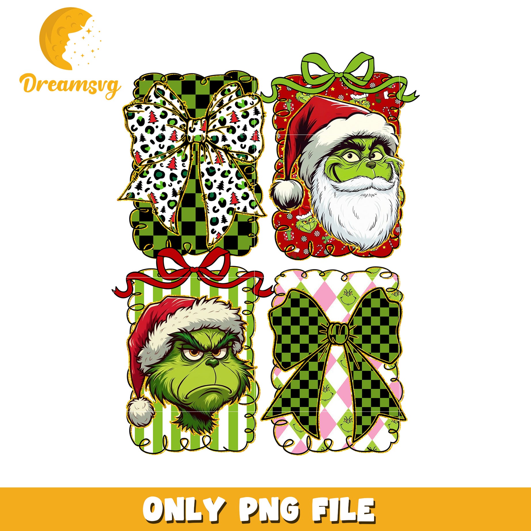 Smiling Grinch bowtie png, christmas​ png, grinch png