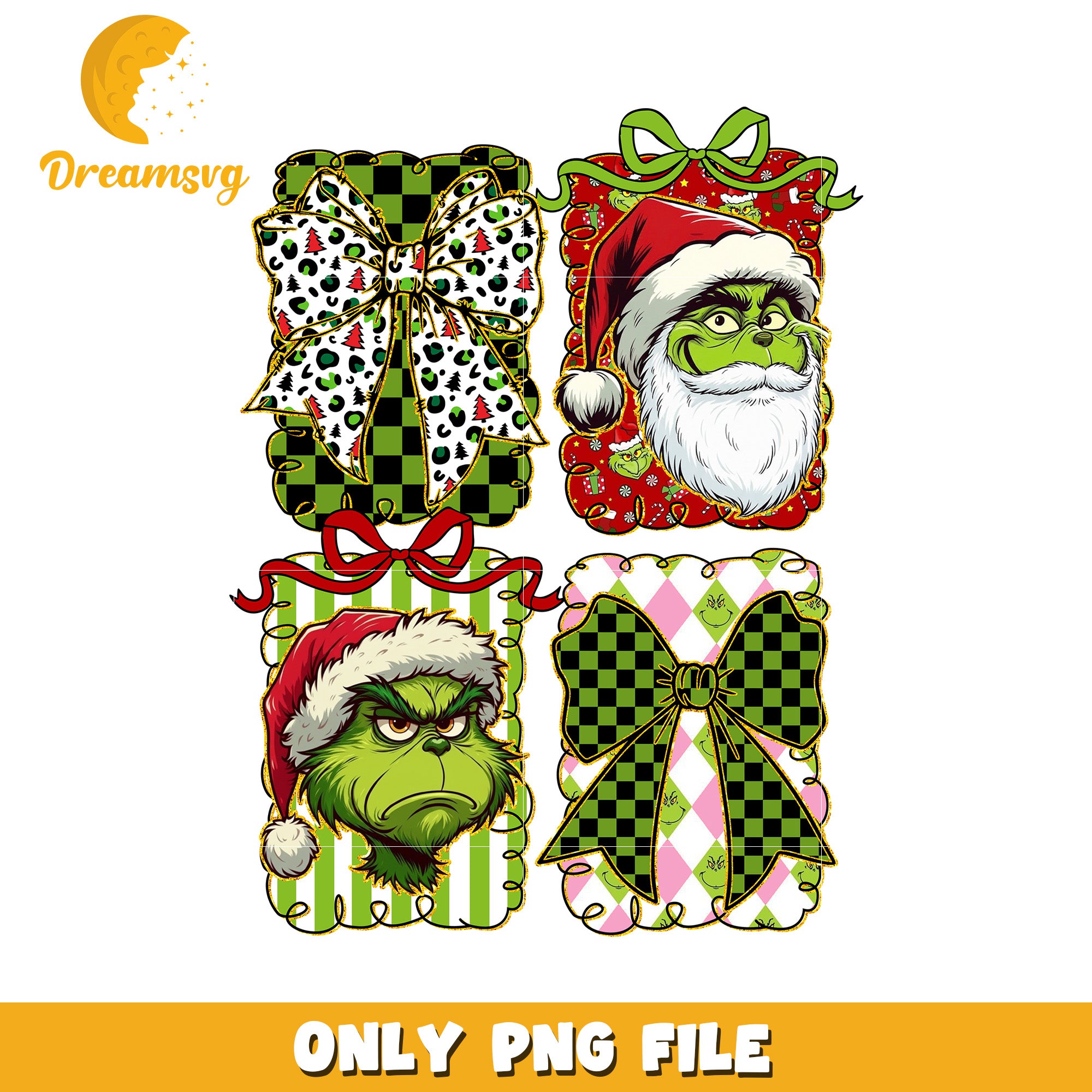 Smiling Grinch bowtie png, christmas​ png, grinch png
