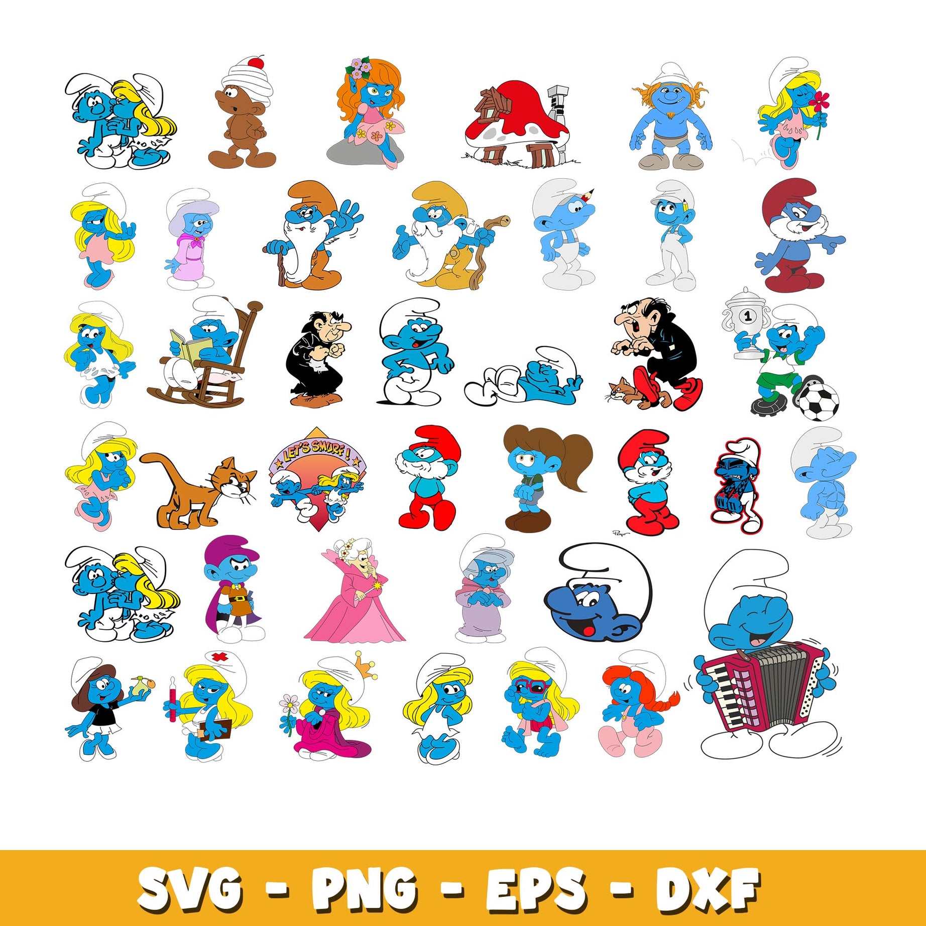 Smurfs svg, The Smurfs bundle svg, cartoon svg  