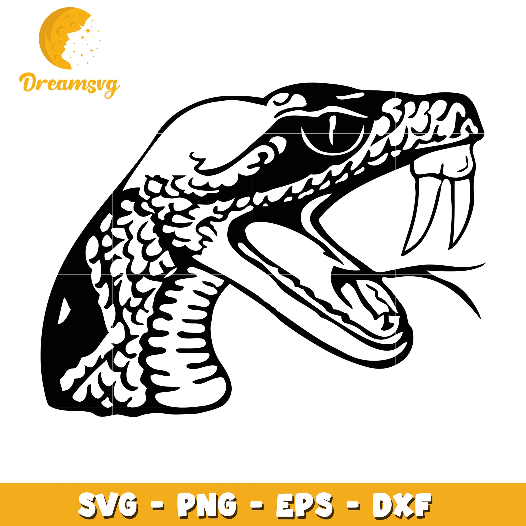 Snake Head SVG PNG EPS DXF Files