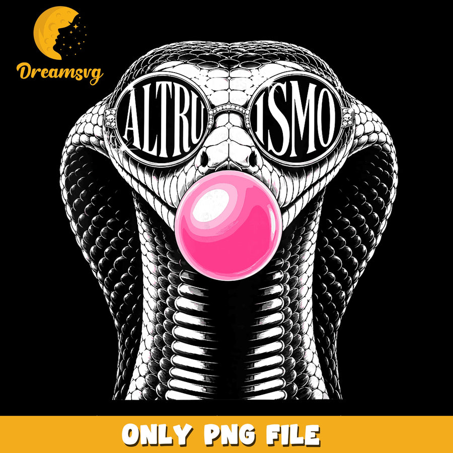 Snake Altruism PNG, Bubble Gum Design, Cool Art PNG