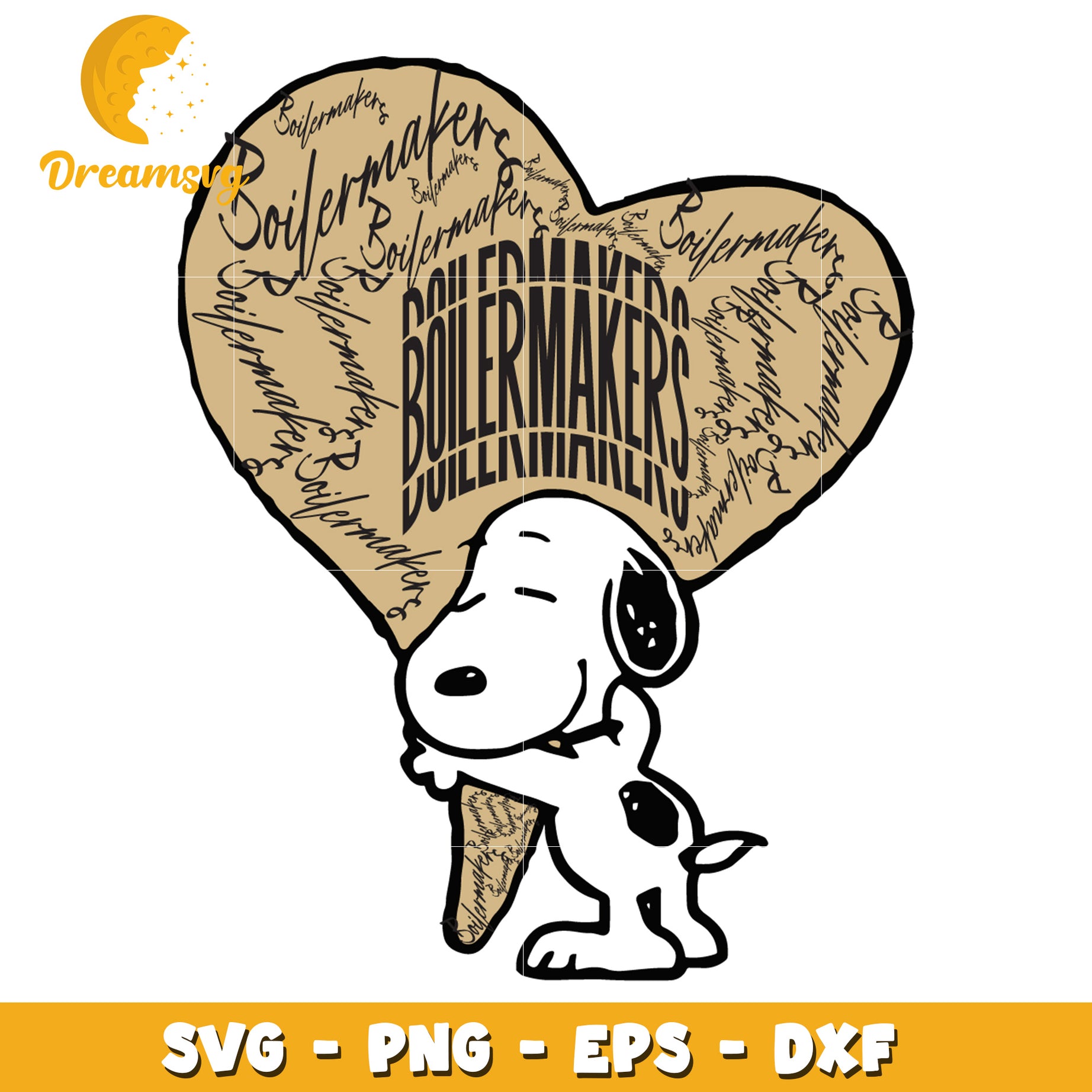 Snoopy Boilermaker Heart SVG PNG EPS DXF