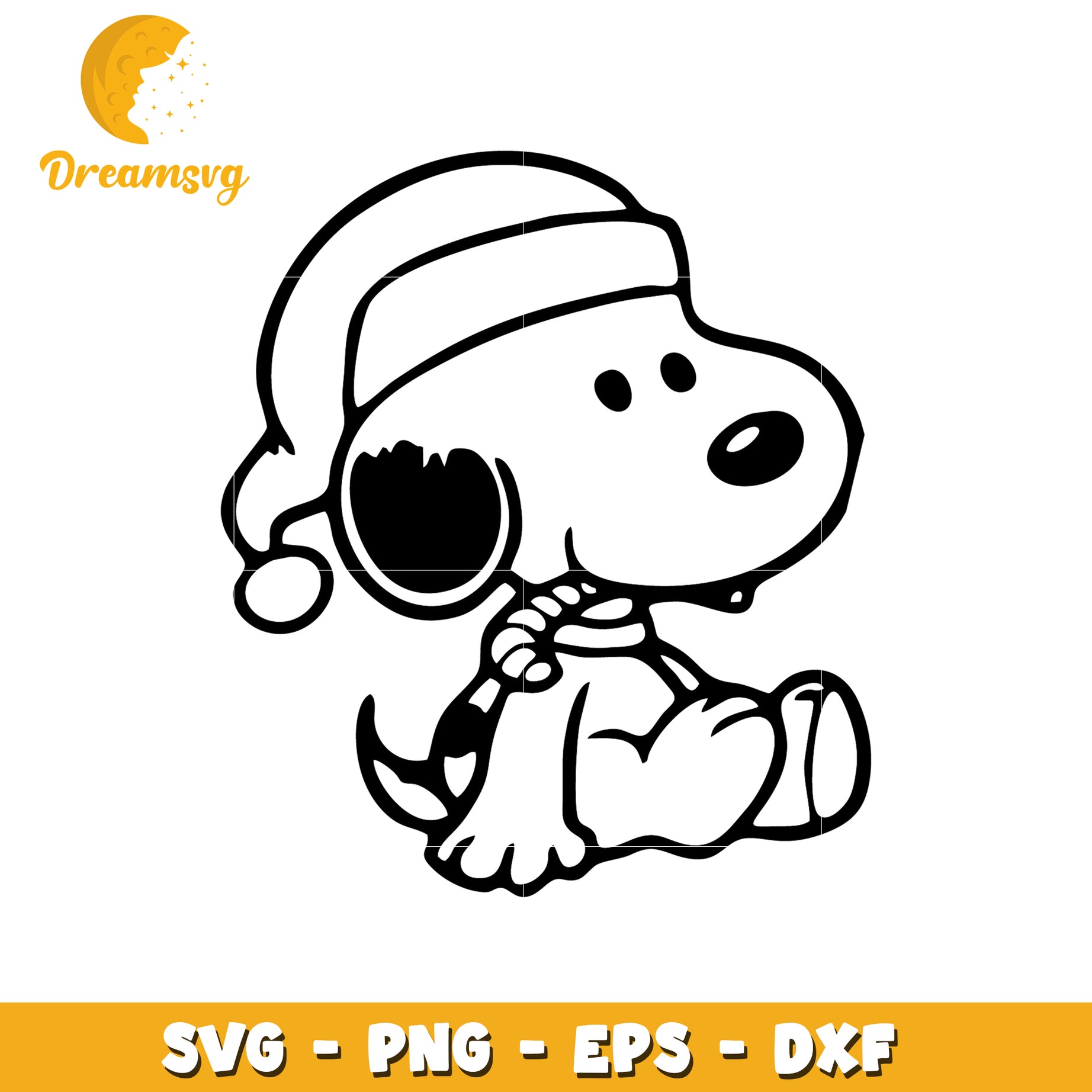 Snoopy Christmas SVG Cut File PNG EPS DXF