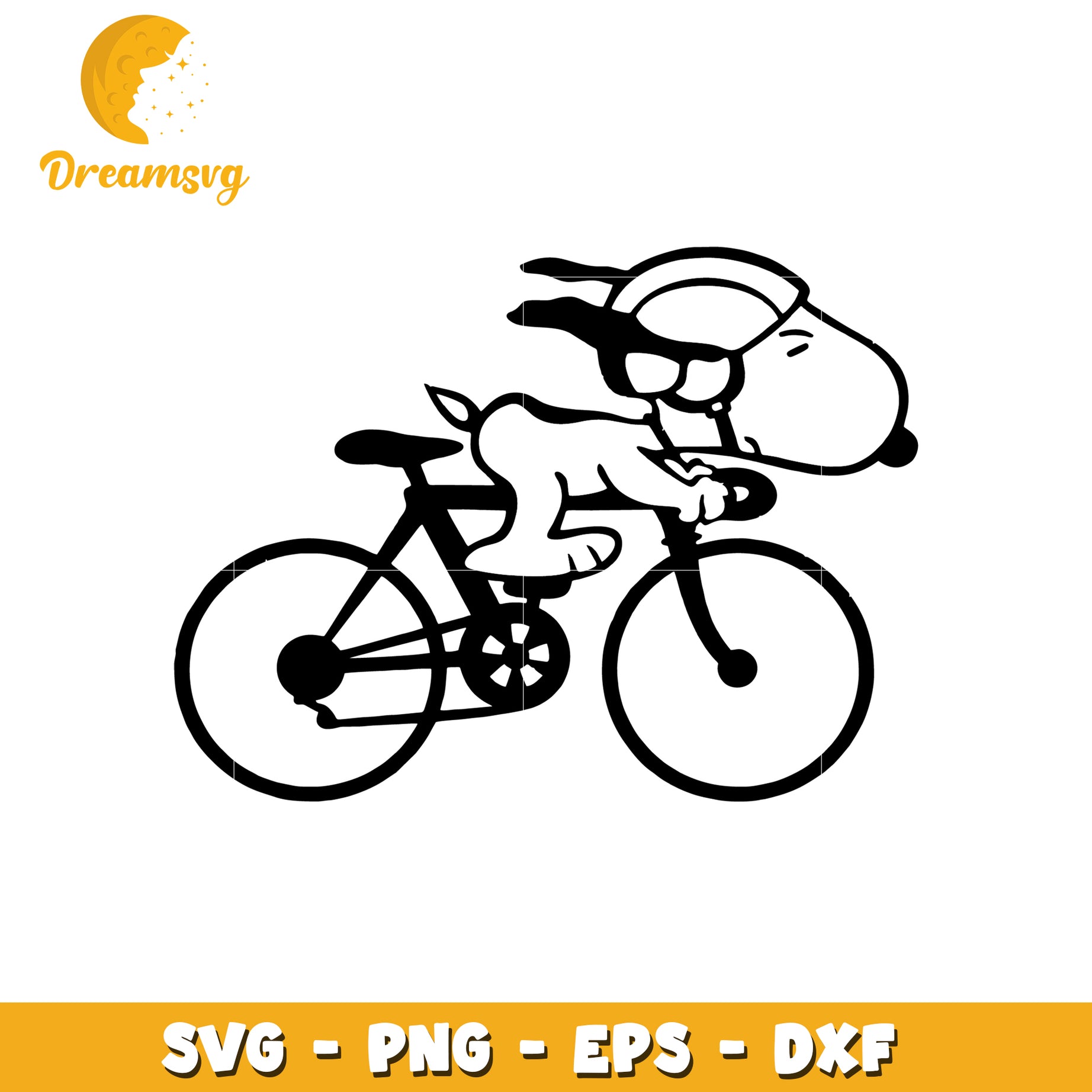 Snoopy Cycling SVG PNG EPS DXF Cut File