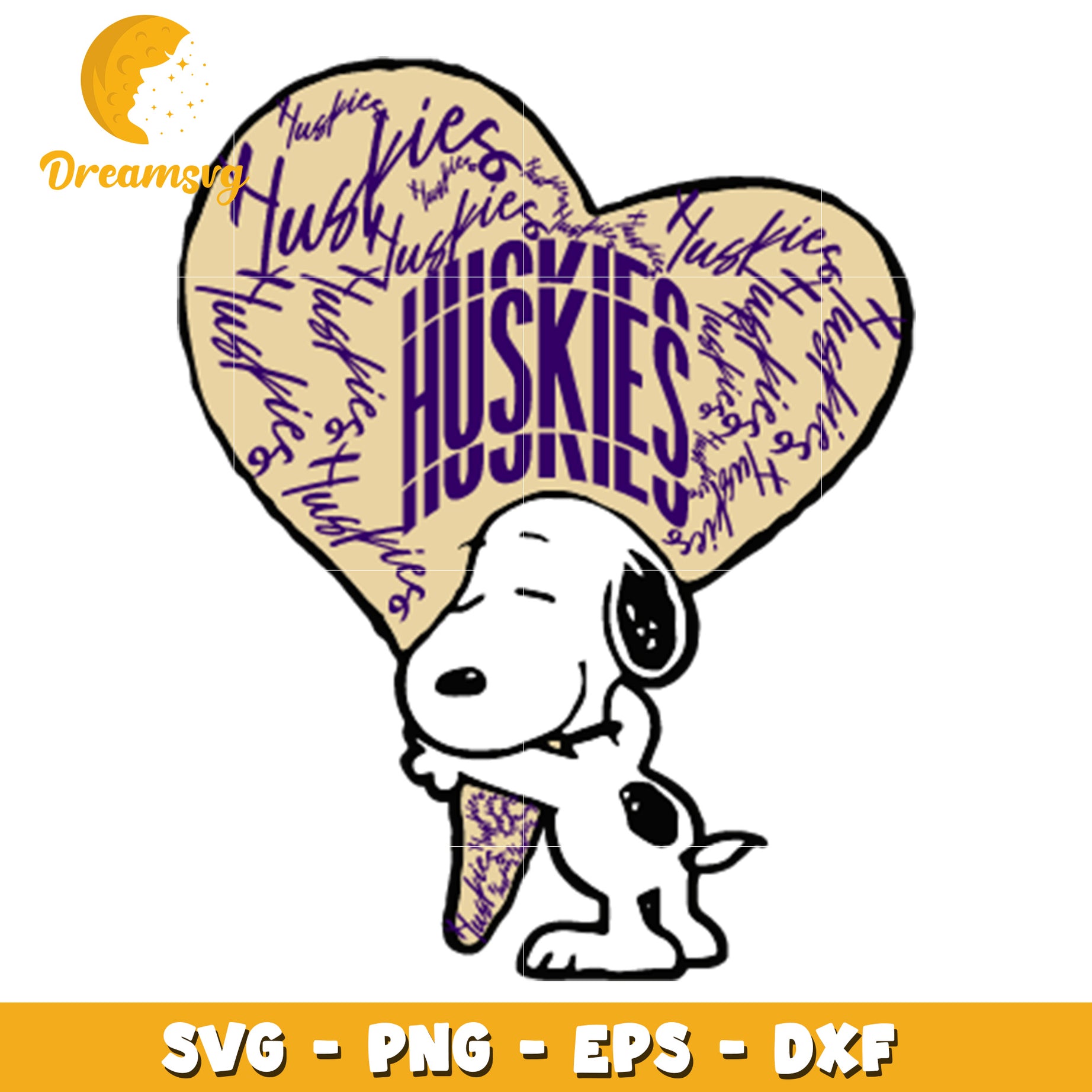 Snoopy Huskies Heart SVG PNG EPS DXF