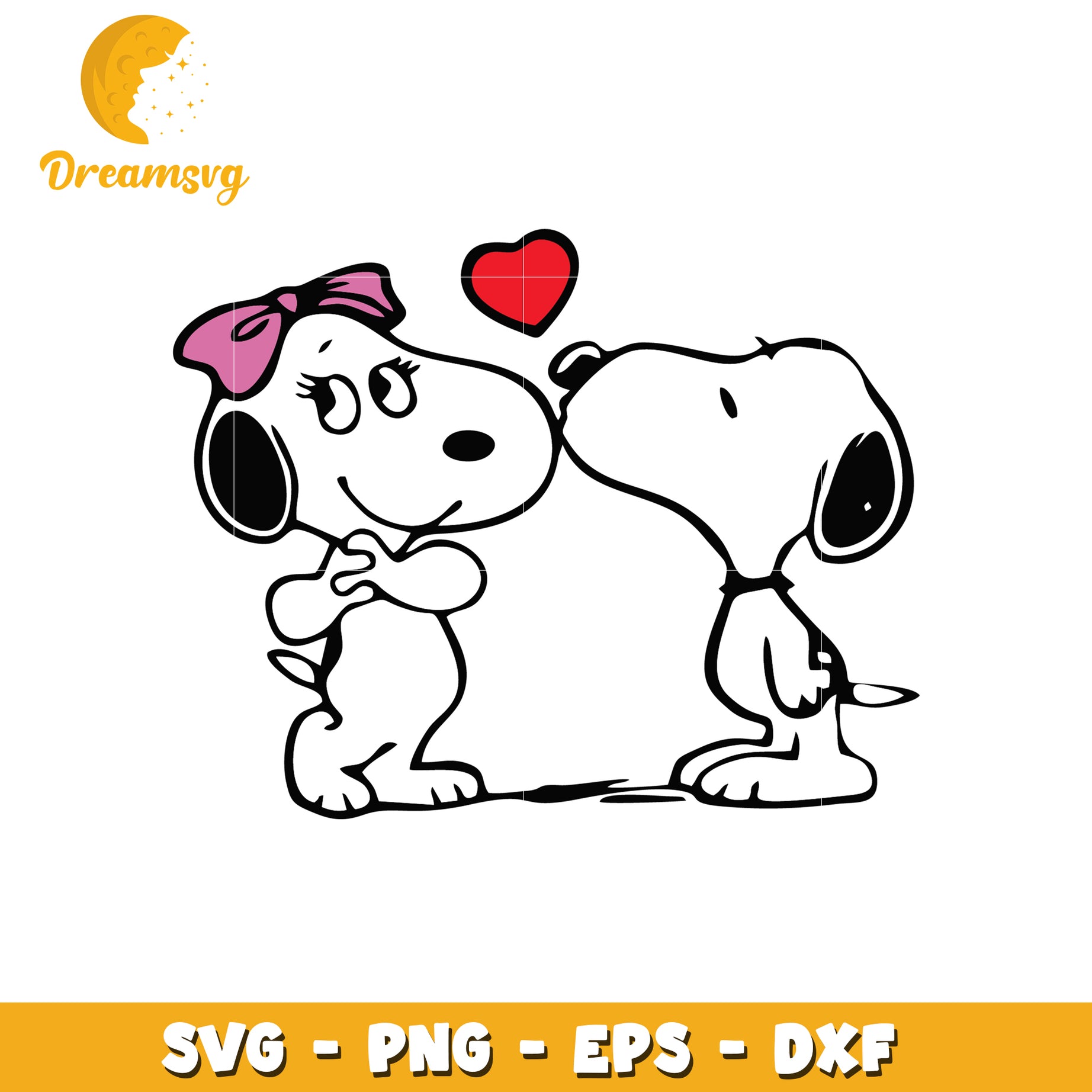 Snoopy Kissing SVG Cut File