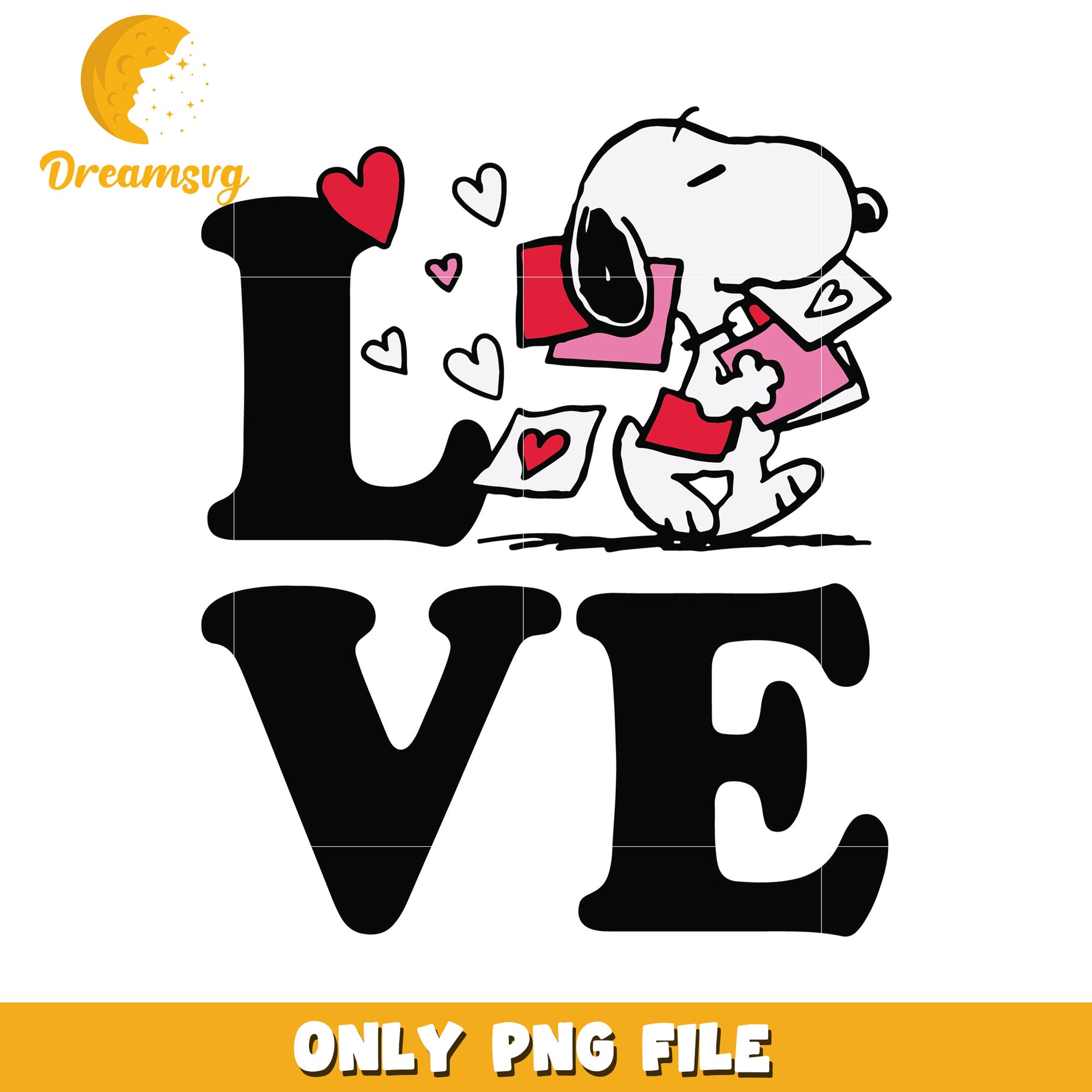 Snoopy Love PNG Valentine Design