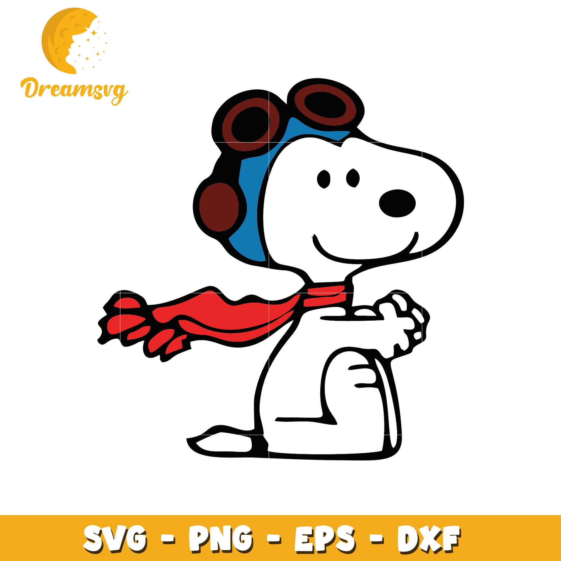 Snoopy Pilot SVG PNG EPS DXF Cut File