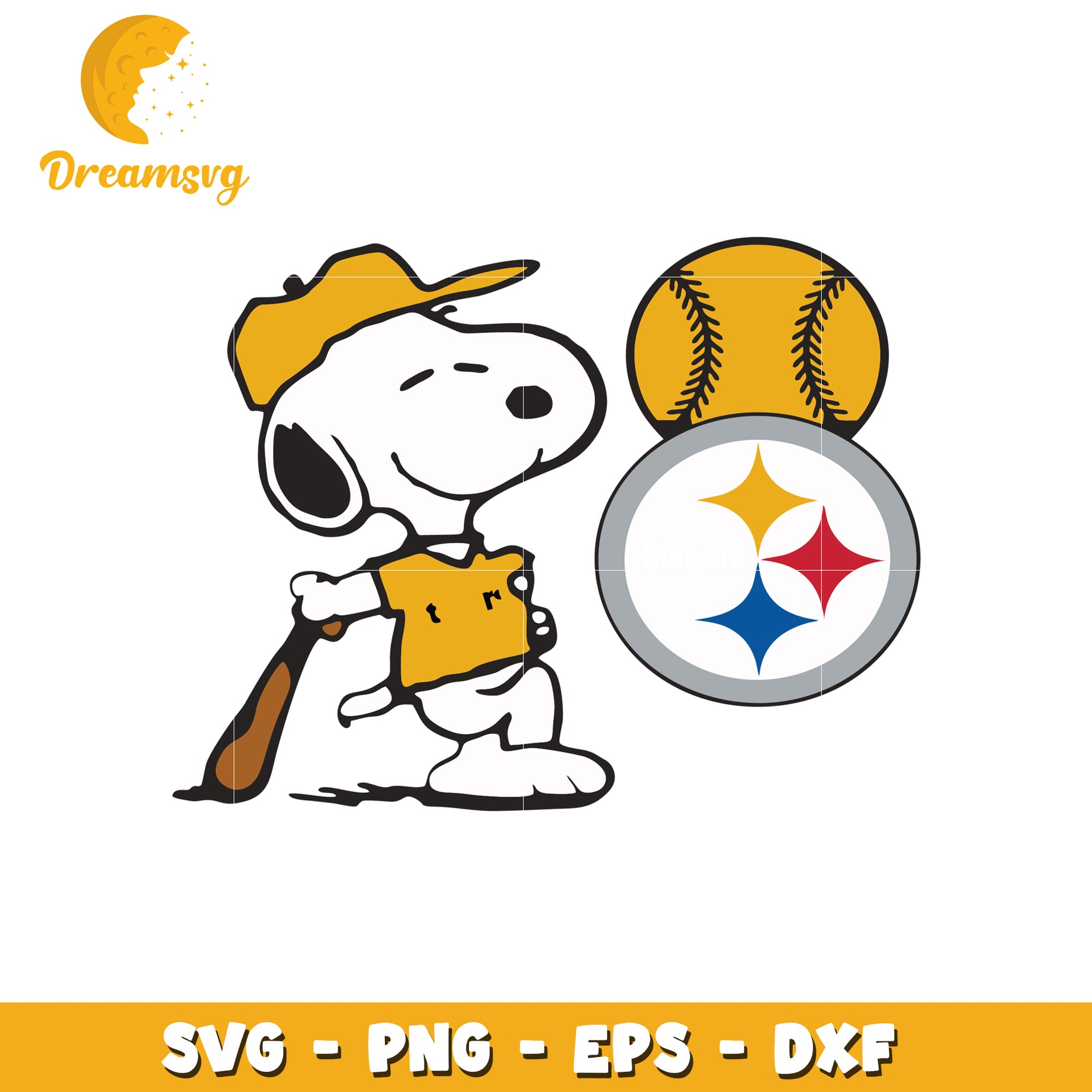 Snoopy Pittsburgh Baseball SVG PNG EPS DXF