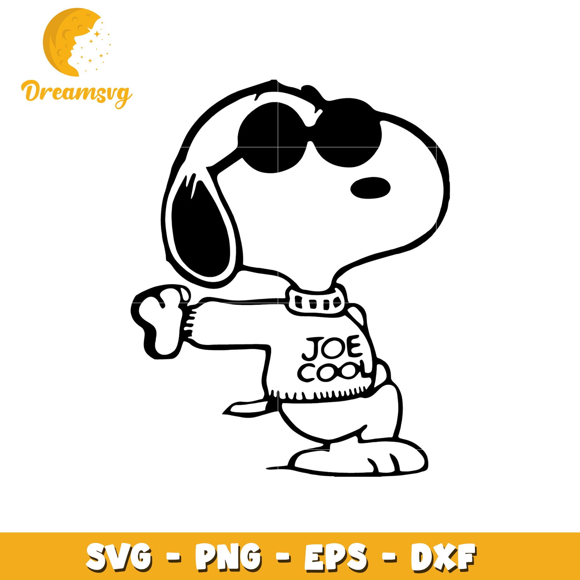 Snoopy SVG Cut File Joe Cool Sunglasses Design