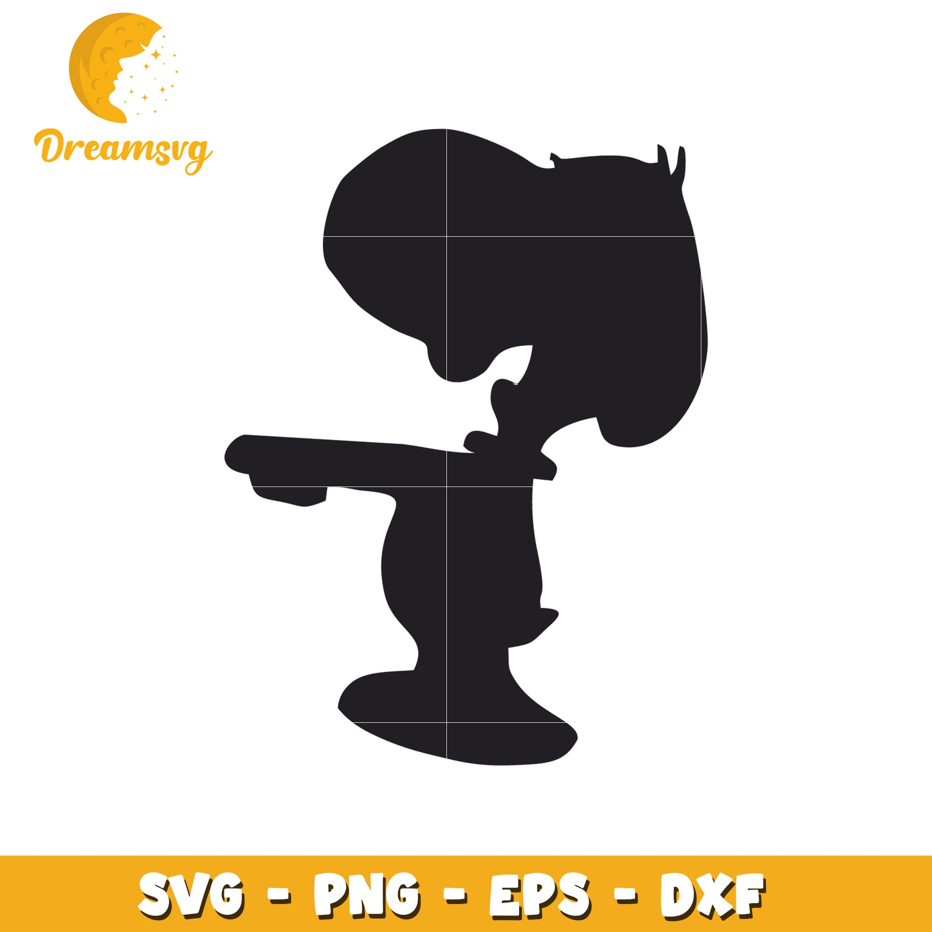 Snoopy SVG PNG EPS DXF Silhouette Cut File