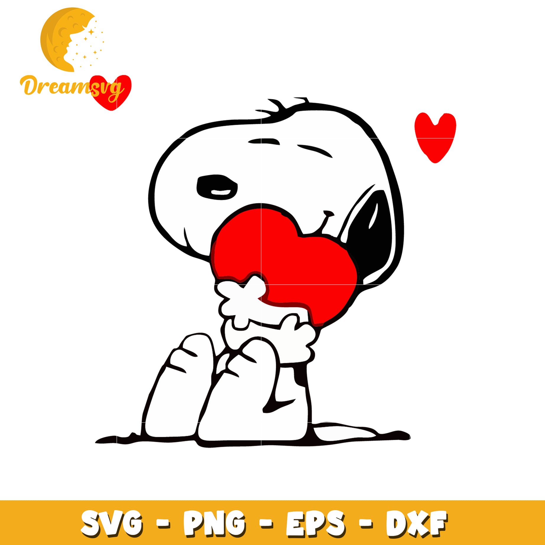 Snoopy SVG Valentine PNG EPS DXF