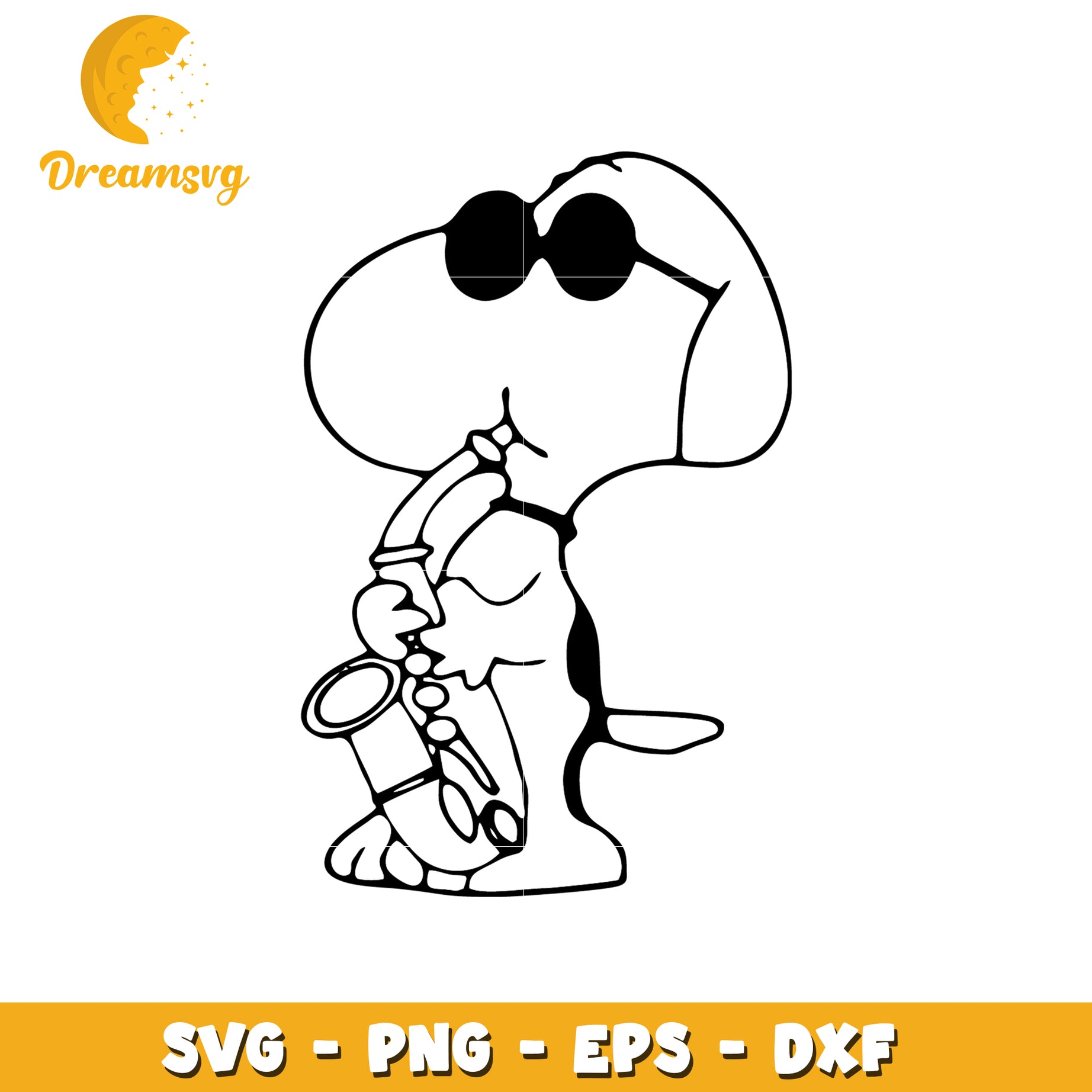 Snoopy Saxophone SVG Cut File