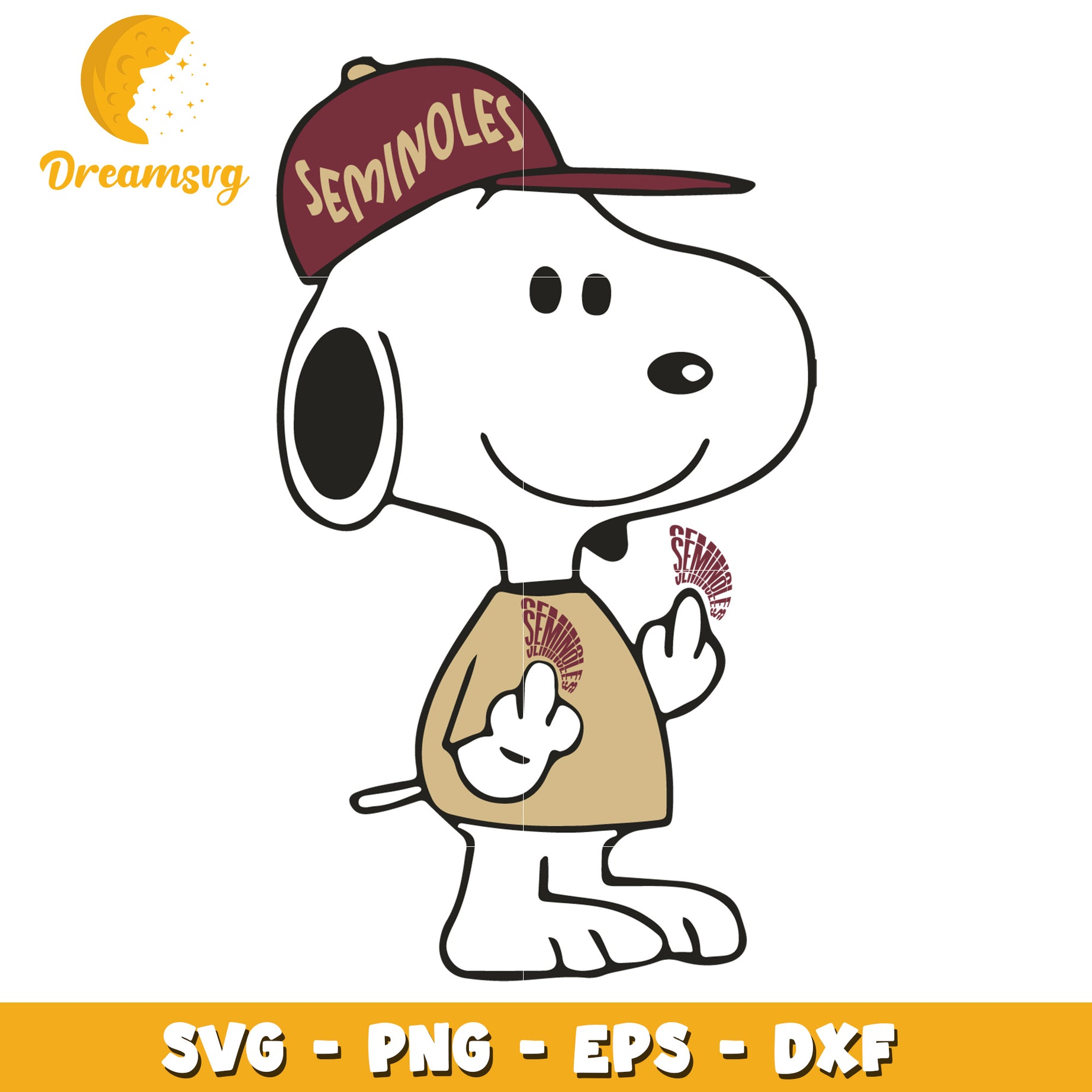 Snoopy Seminoles SVG PNG EPS DXF